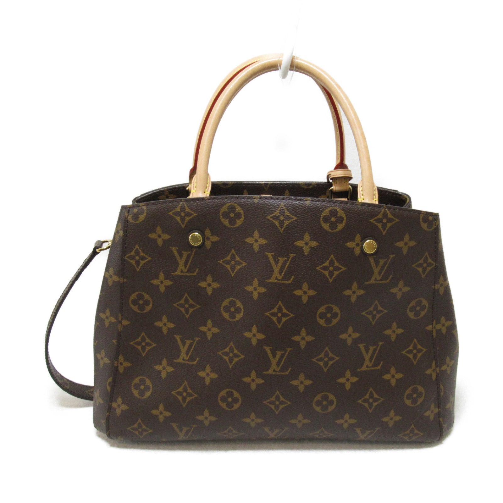 LOUIS VUITTON Monogram Montaigne MM手挽肩背兩用袋啡色