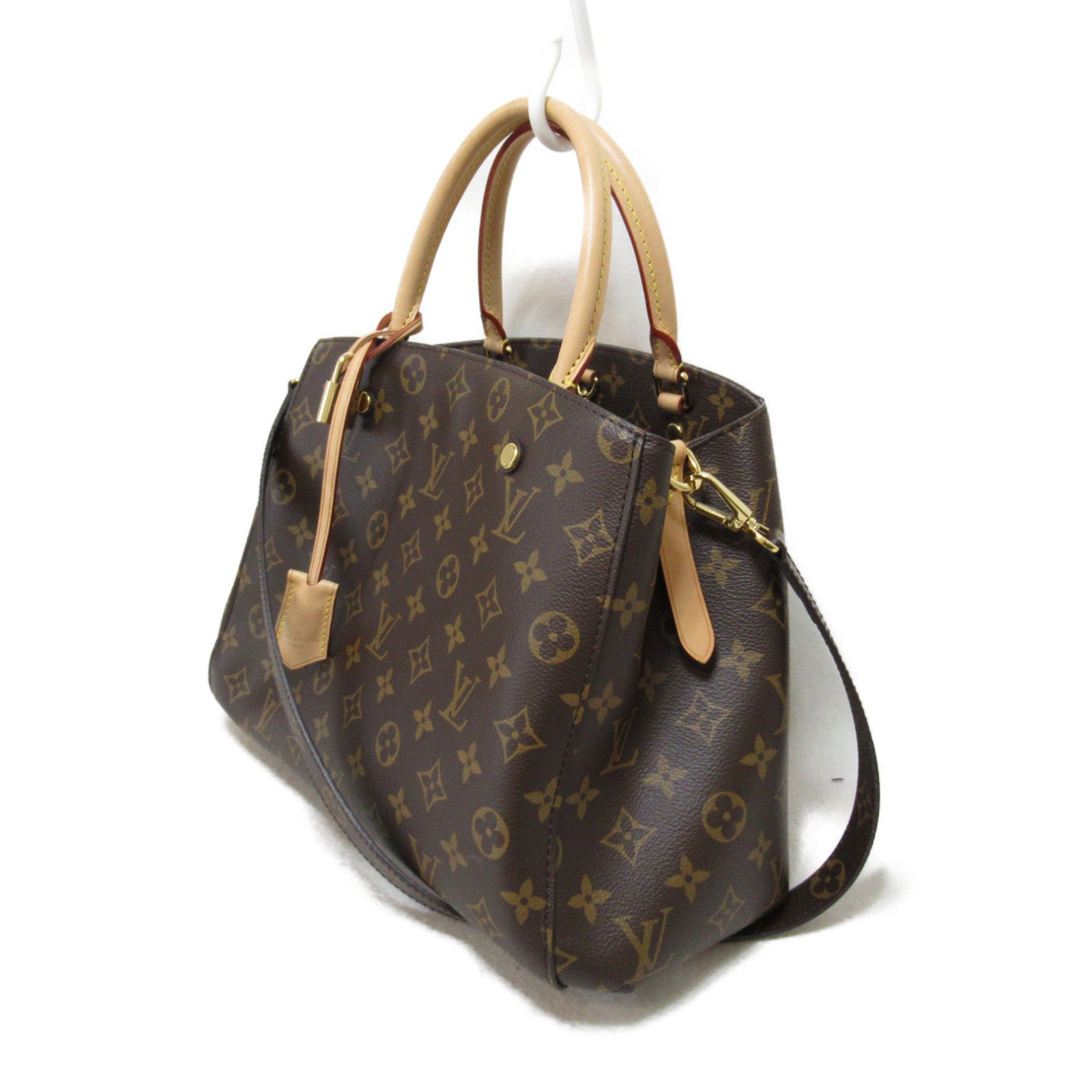 LOUIS VUITTON Monogram Montaigne MM手挽肩背兩用袋啡色