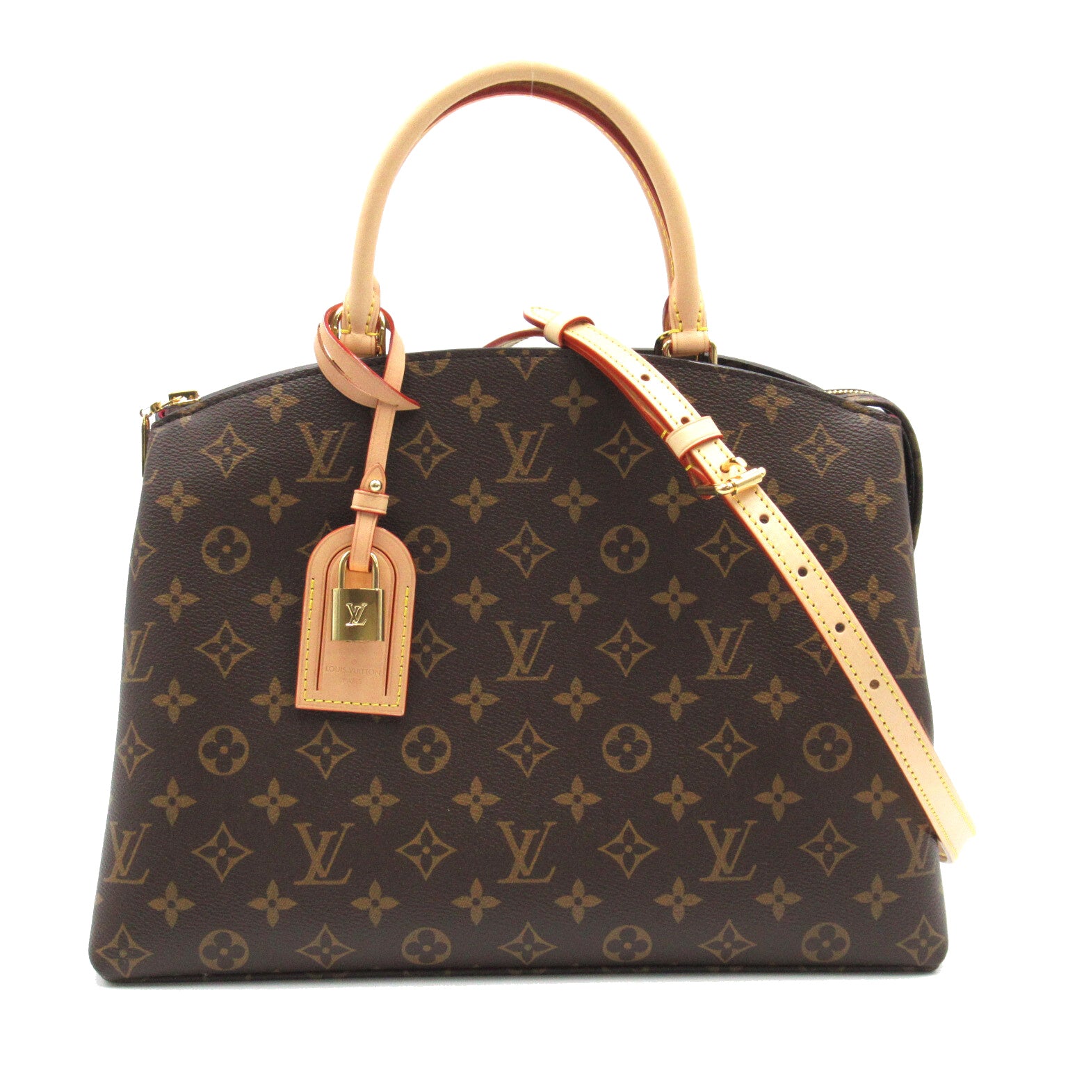 LOUIS VUITTON Monogram Grand Palais MM 2 Way Shoulder金扣手挽肩背兩用袋啡色
