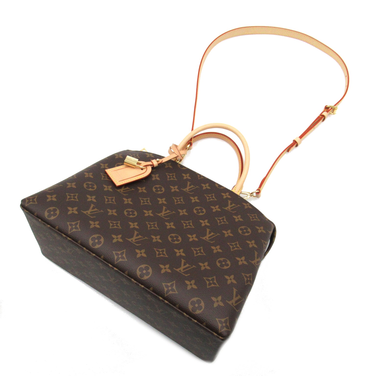 LOUIS VUITTON Monogram Grand Palais MM 2 Way Shoulder金扣手挽肩背兩用袋啡色