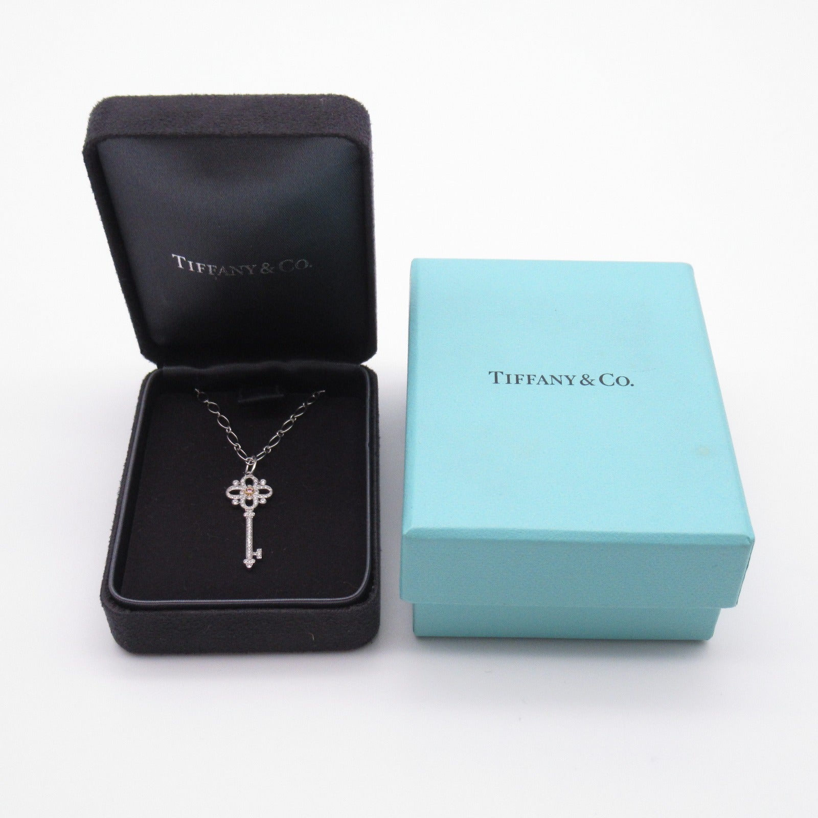 TIFFANY＆CO PT950鉑金Victoria Key Pink Diamond Necklace鑽石項鍊