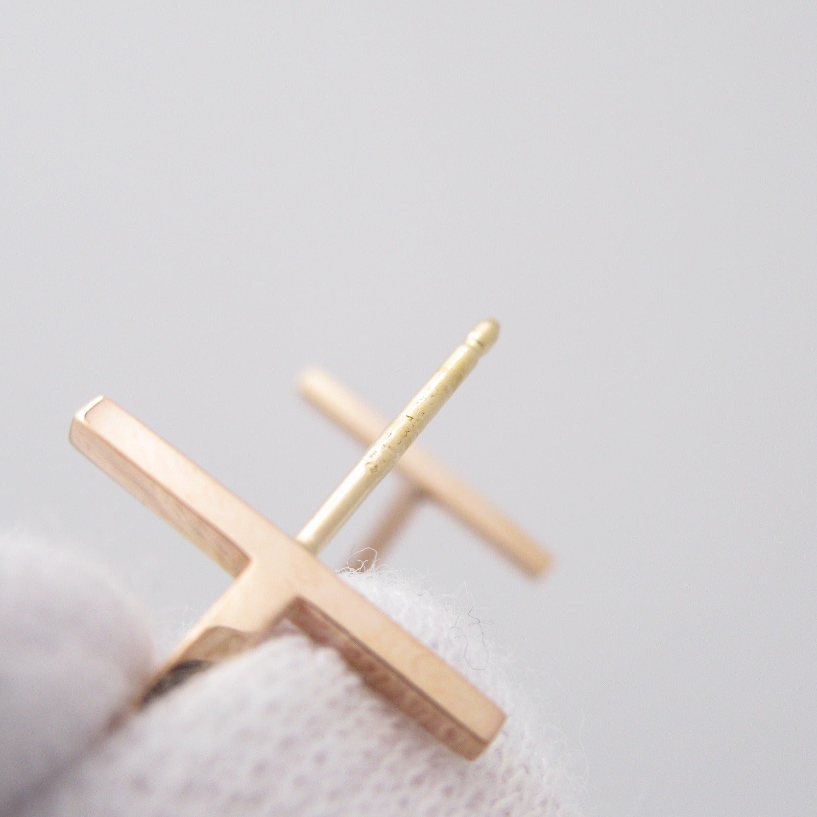 TIFFANY＆CO 18K玫瑰金T Wire Hoop Earrings耳環