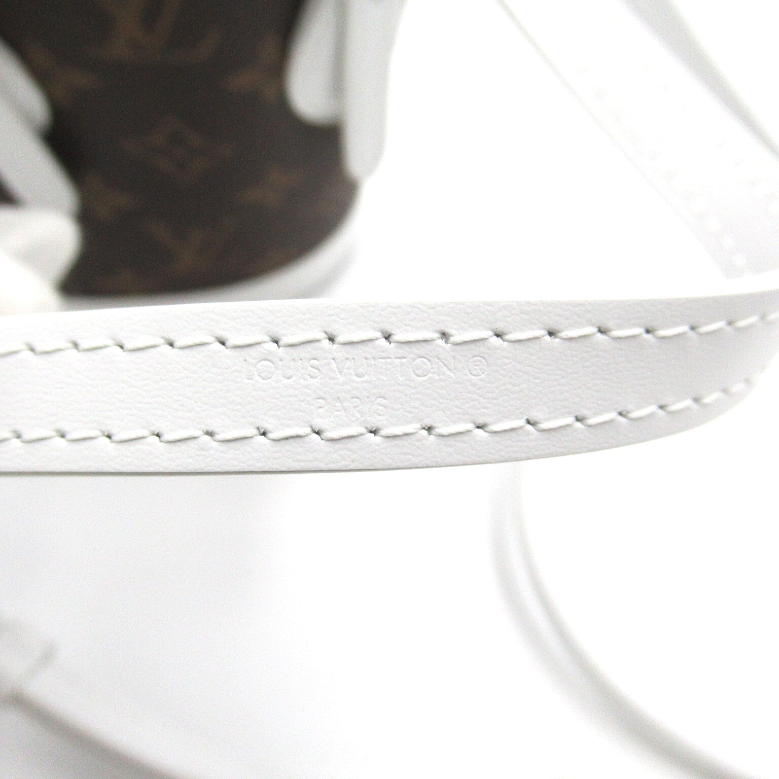 LOUIS VUITTON Monogram Nano Bucket金扣手挽肩背兩用袋啡色/白色