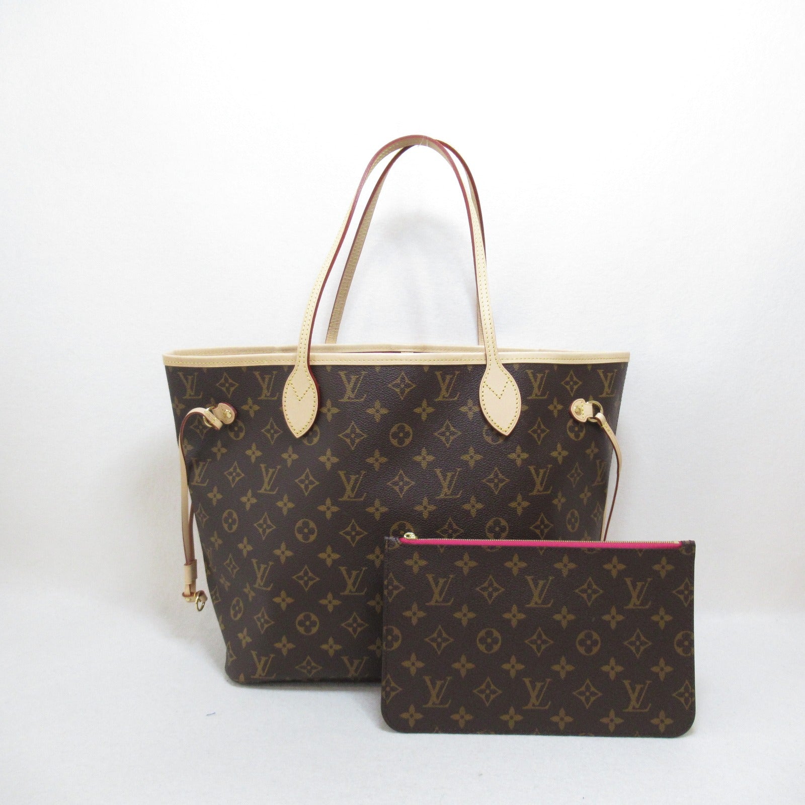 LOUIS VUITTON Monogram Neverfull MM手挽袋/肩背袋啡色