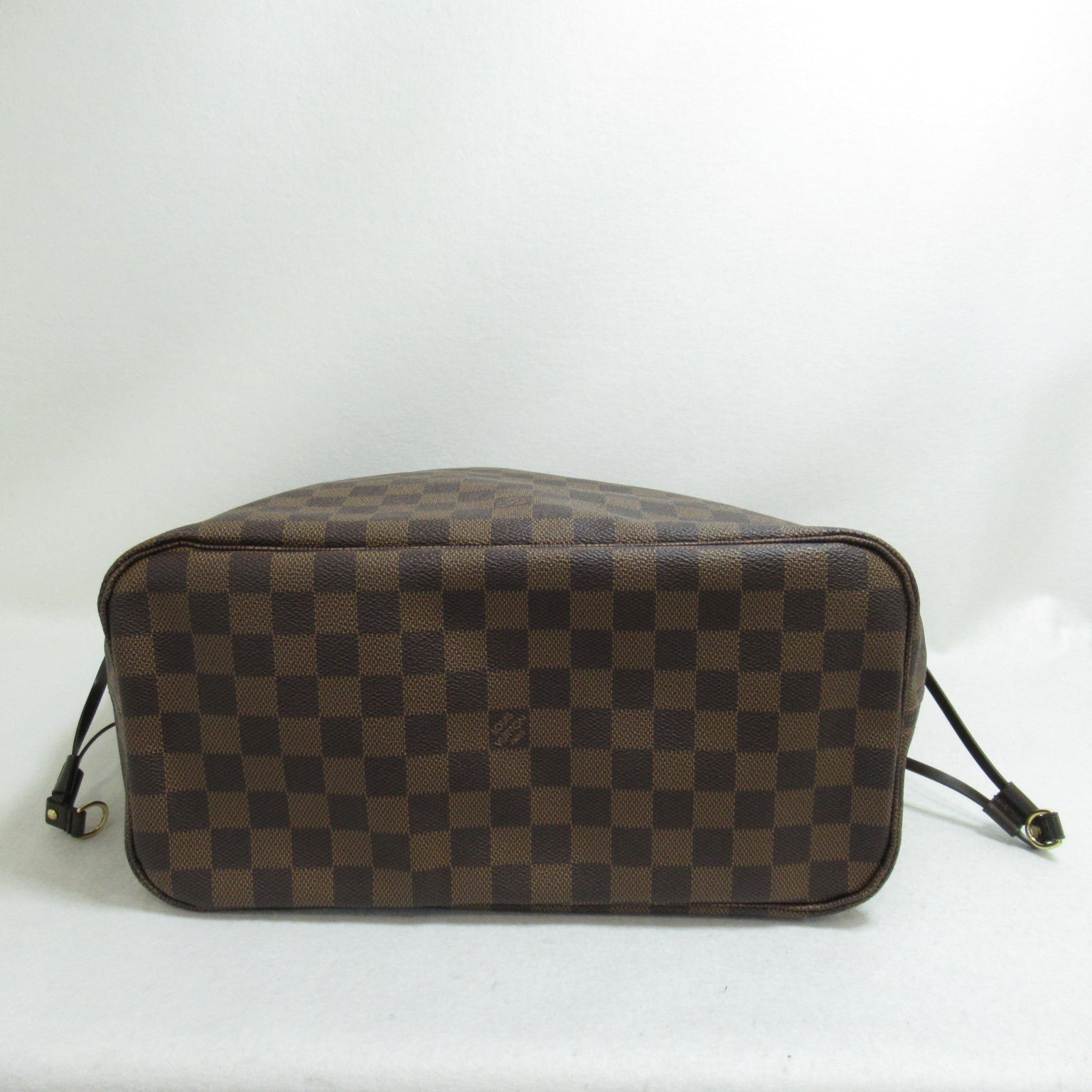 LOUIS VUITTON Damier Ebene Neverfull MM金扣手挽袋啡色