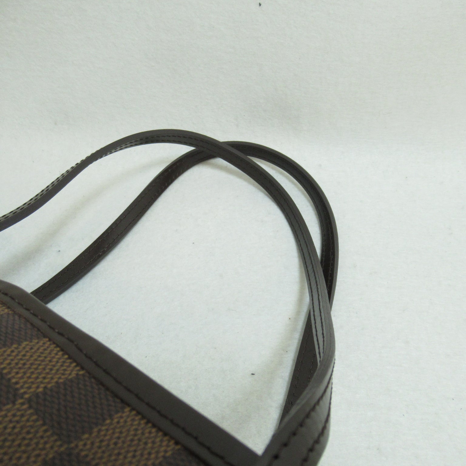 LOUIS VUITTON Damier Ebene Neverfull MM金扣手挽袋啡色