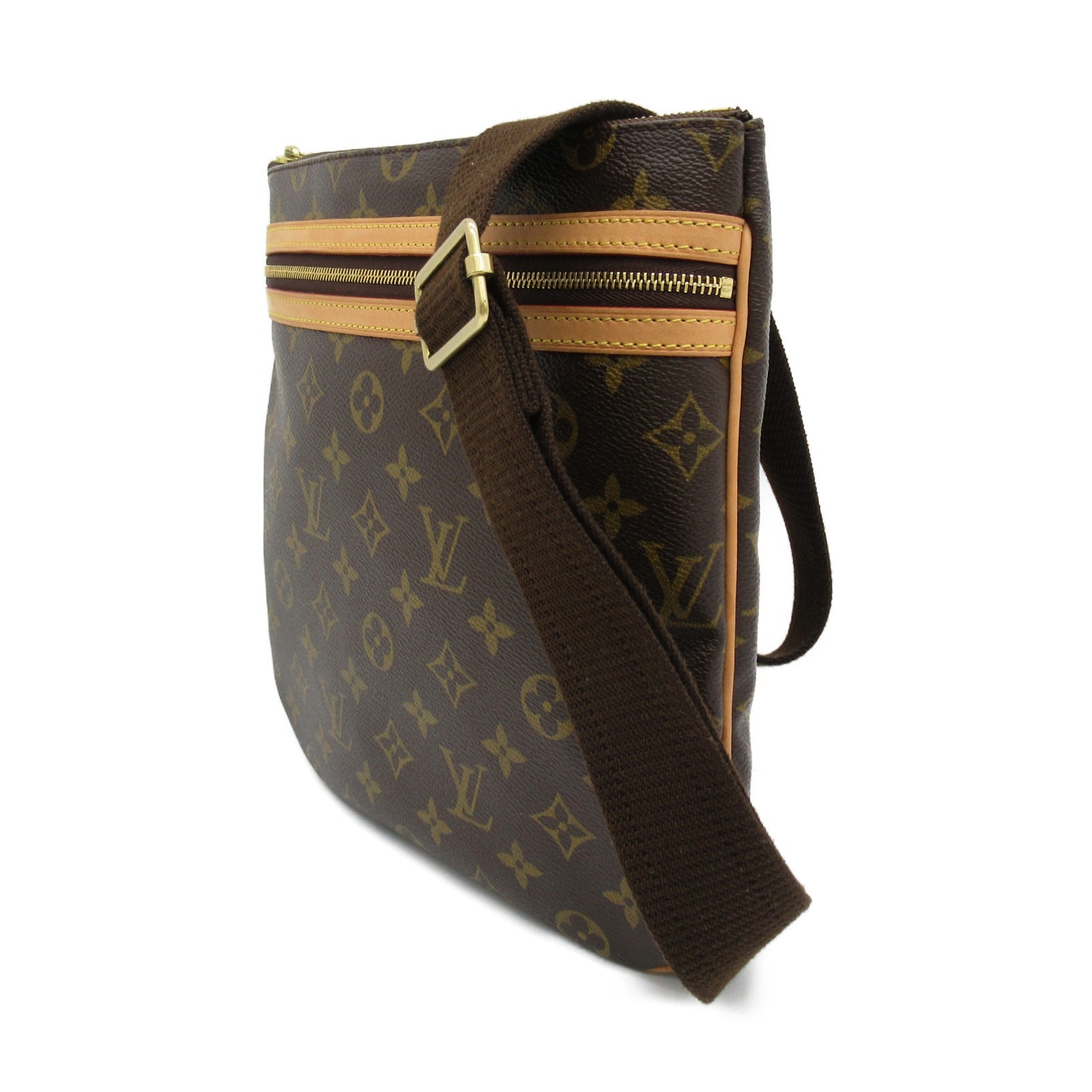 LOUIS VUITTON Monogram Pochette Bosphore金扣肩背袋啡色