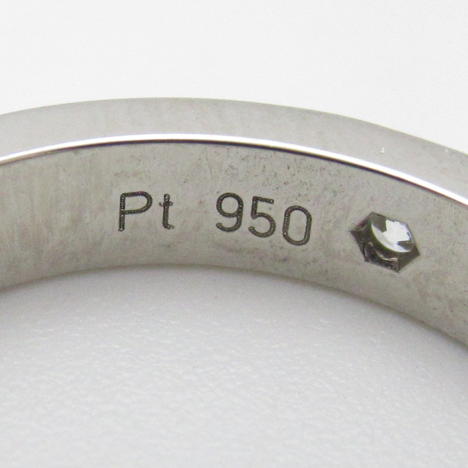 CARTIER PT950鉑金C De Wedding Ring 2 Diamonds鑽石戒指Cartier#47/US#4
