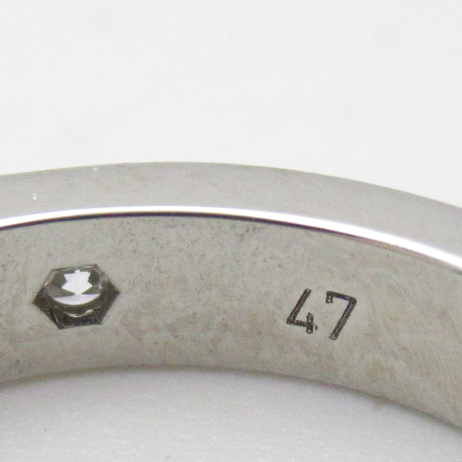 CARTIER PT950鉑金C De Wedding Ring 2 Diamonds鑽石戒指Cartier#47/US#4