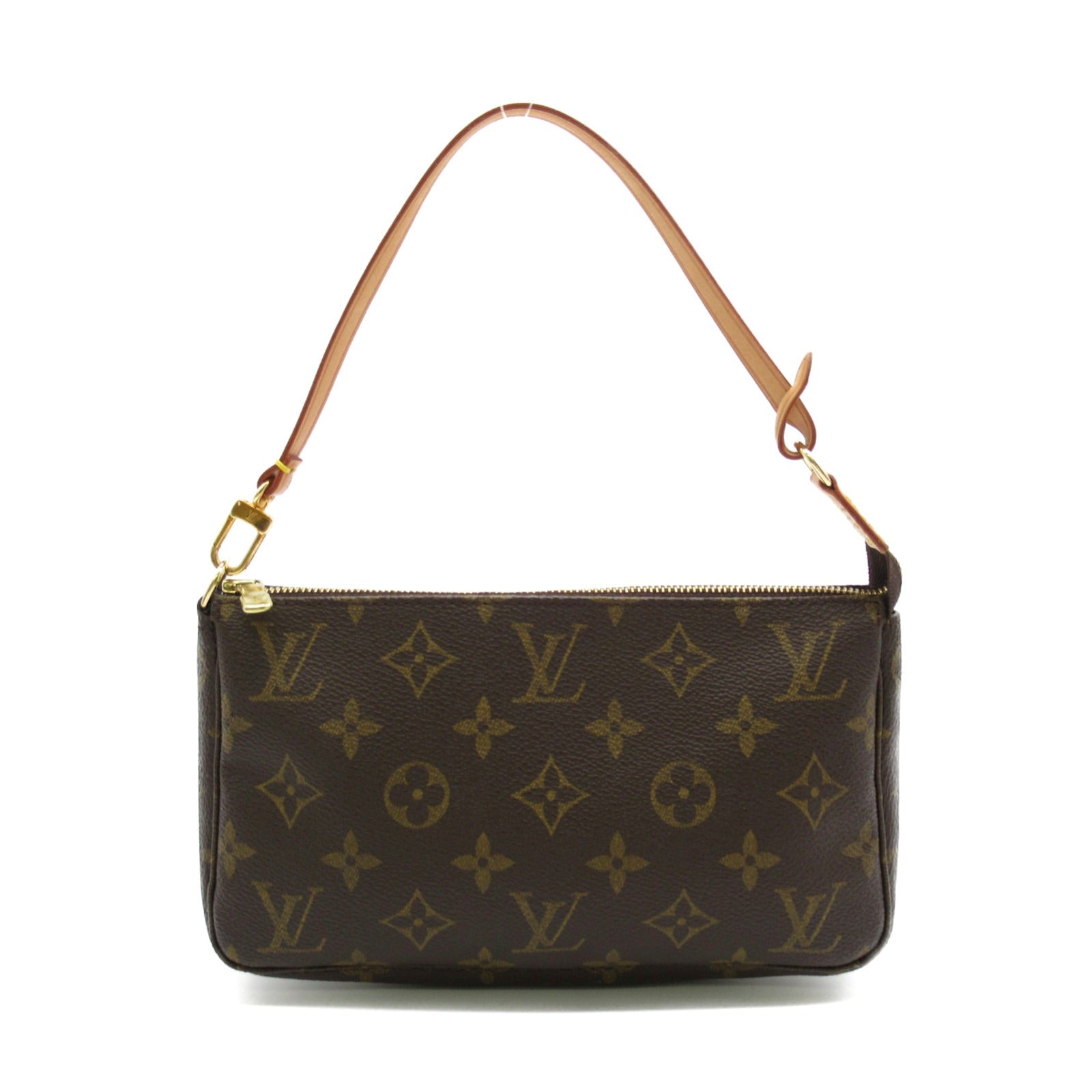 LOUIS VUITTON Monogram Pochette Pouch金扣手提袋啡色