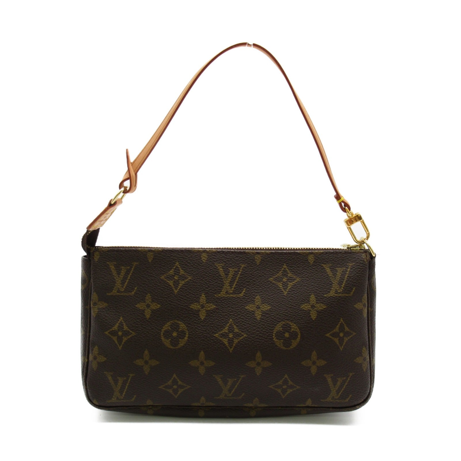LOUIS VUITTON Monogram Pochette Pouch金扣手提袋啡色