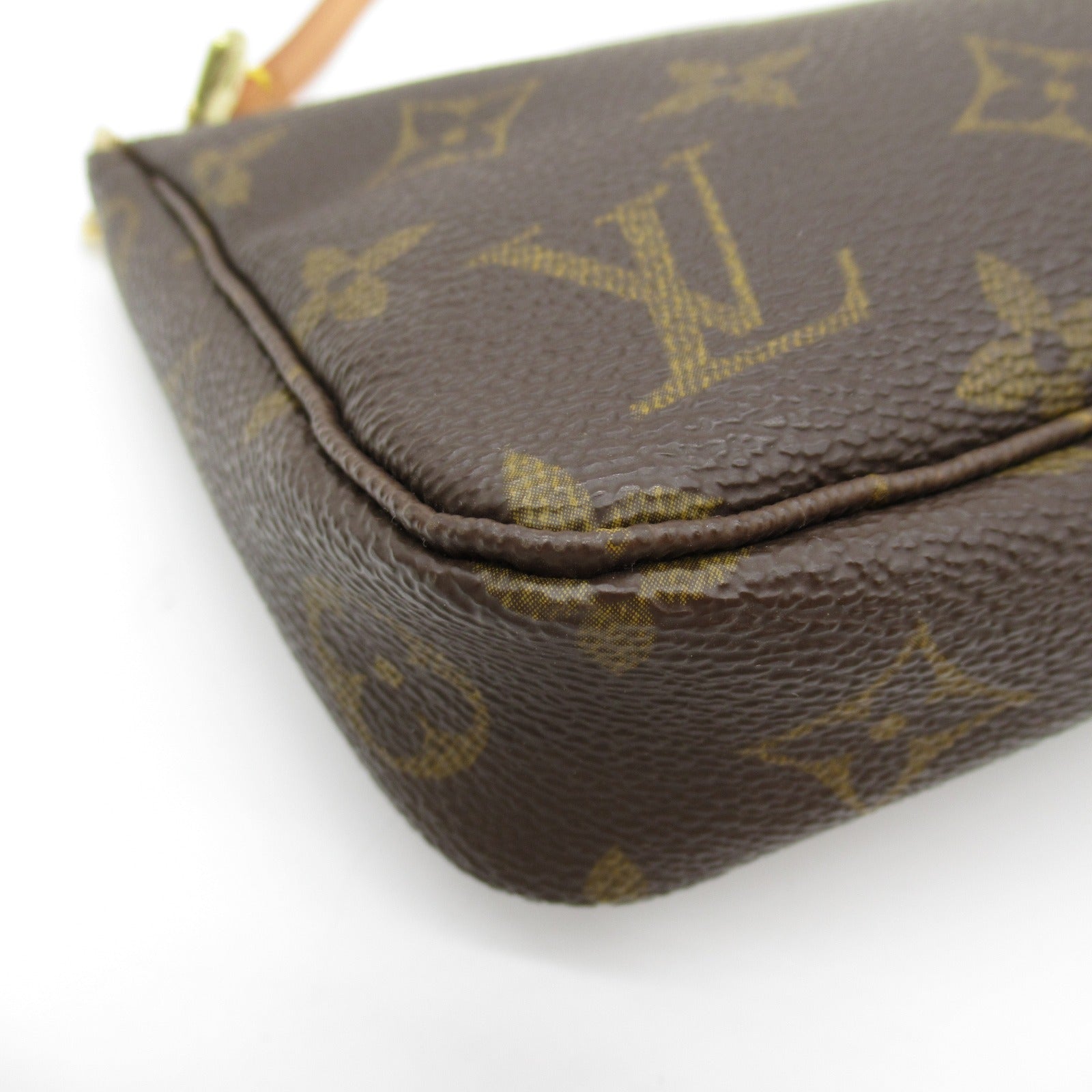 LOUIS VUITTON Monogram Pochette Pouch金扣手提袋啡色