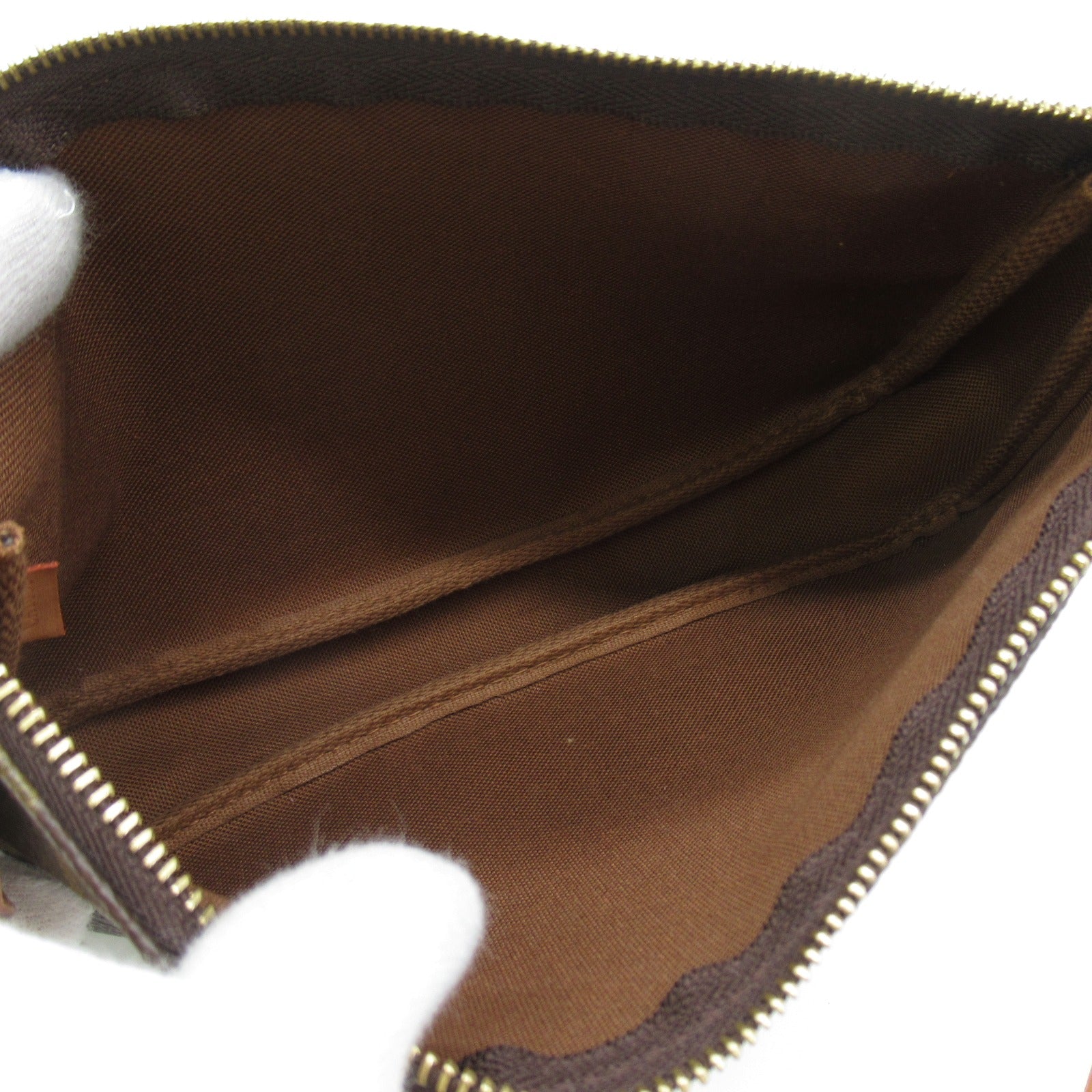 LOUIS VUITTON Monogram Pochette Pouch金扣手提袋啡色