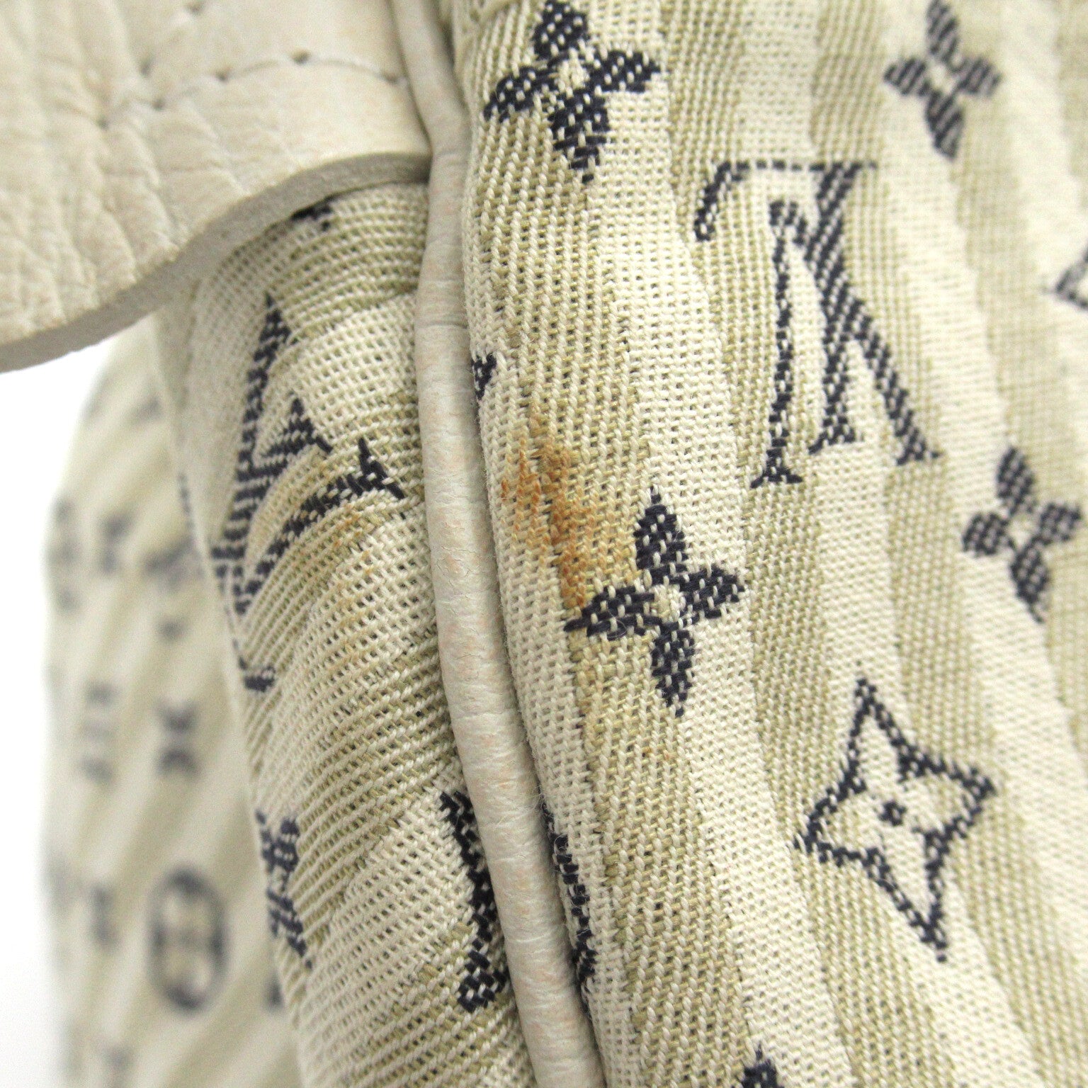 LOUIS VUITTON Monogram Mini Lin Speedy 30金扣手挽袋白色