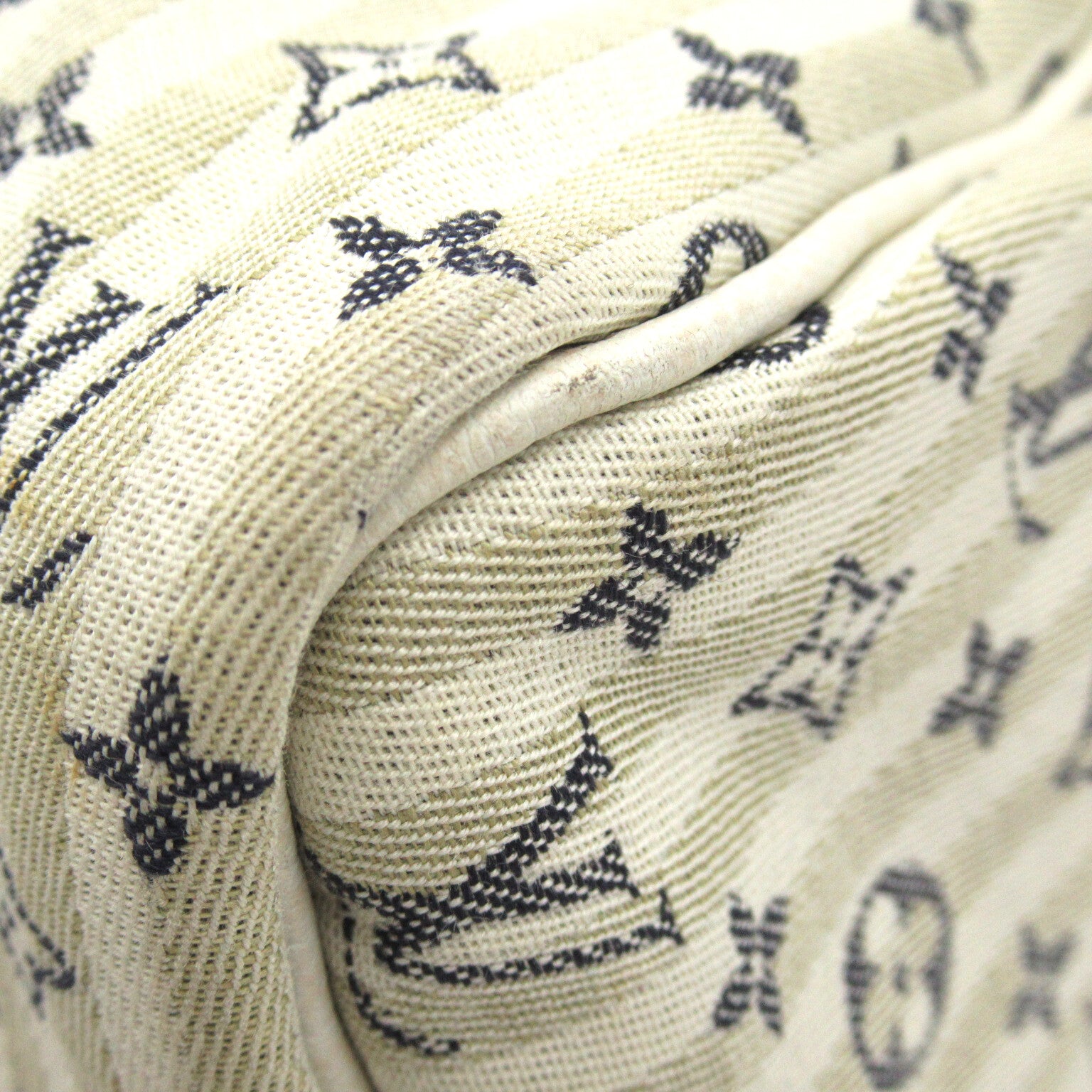 LOUIS VUITTON Monogram Mini Lin Speedy 30金扣手挽袋白色