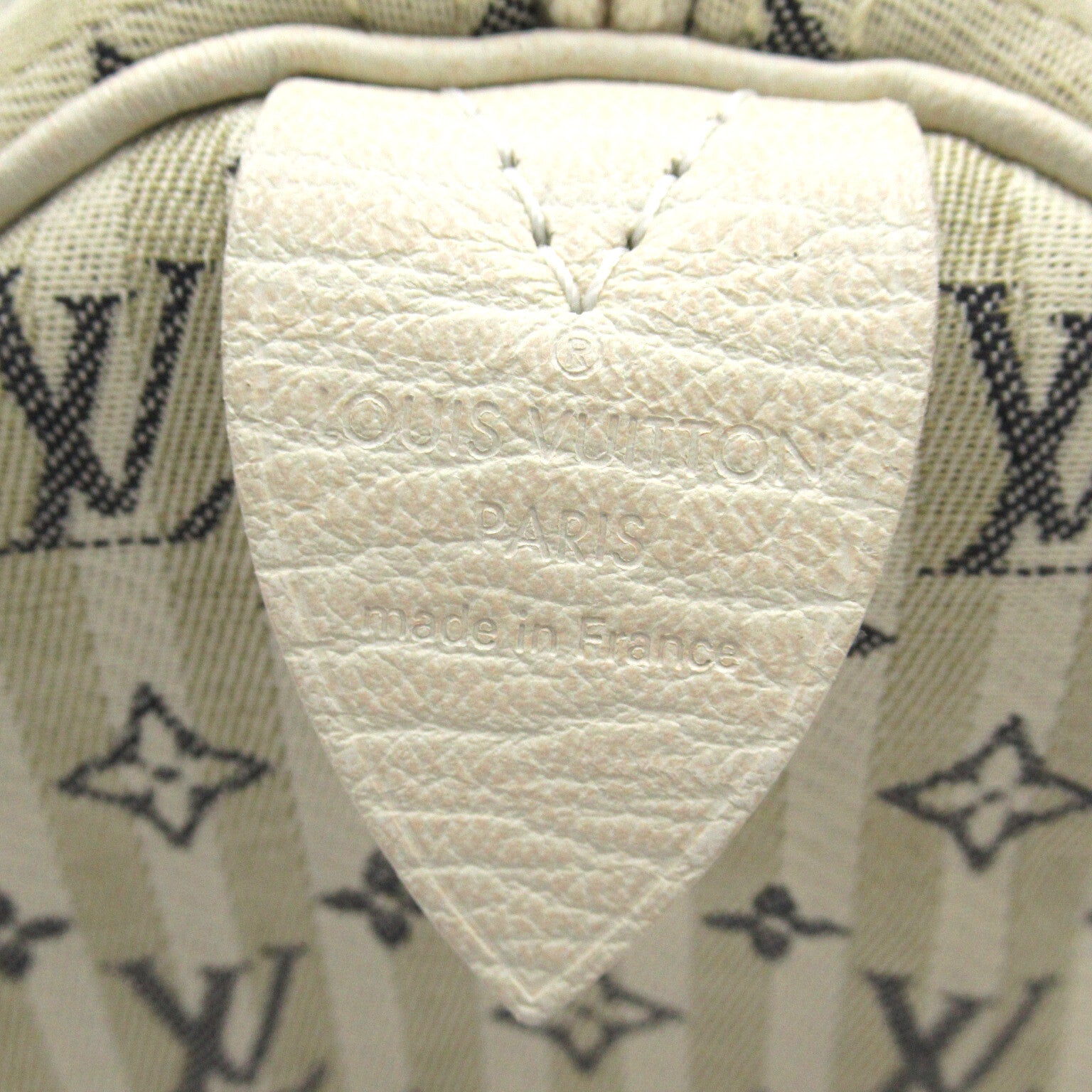 LOUIS VUITTON Monogram Mini Lin Speedy 30金扣手挽袋白色