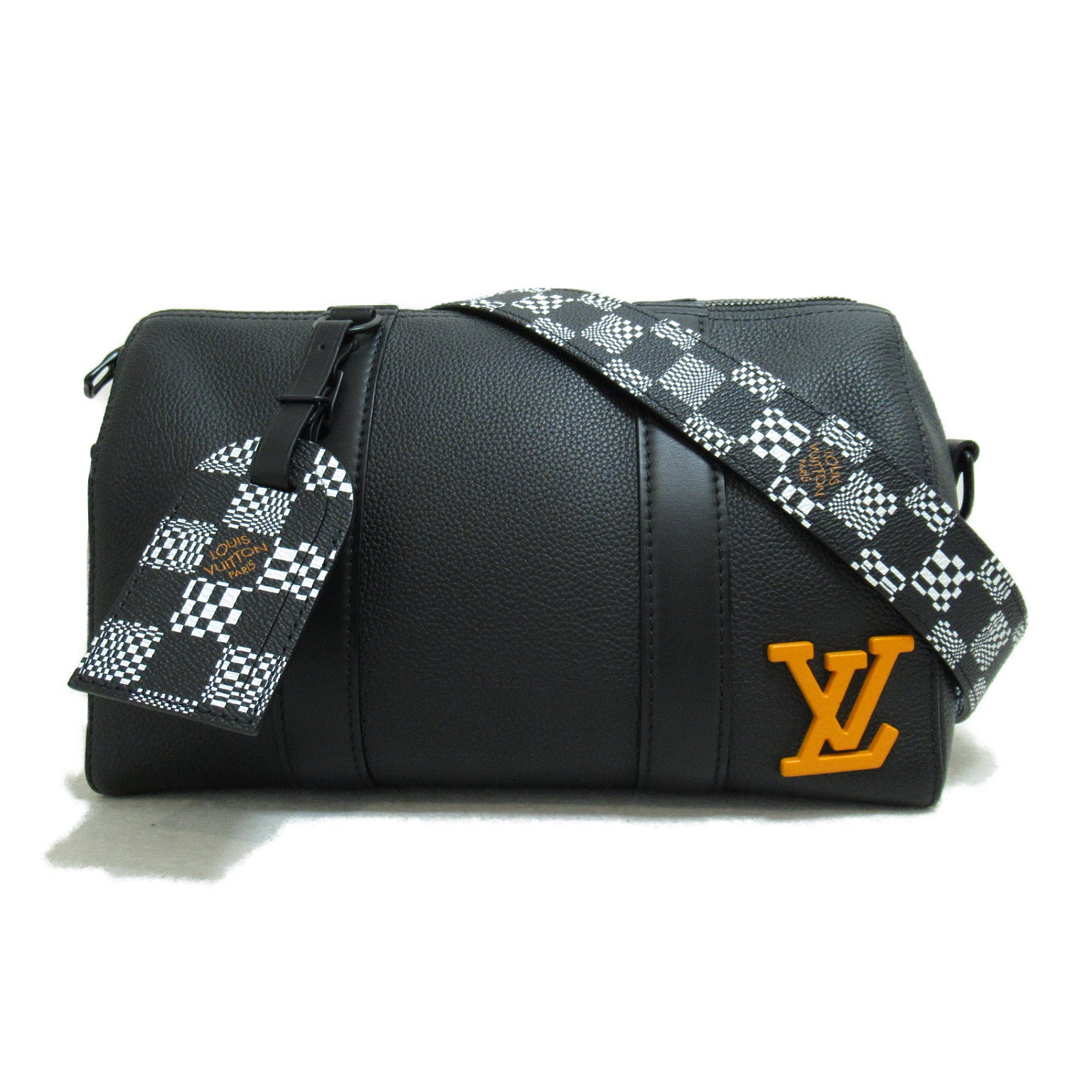 LOUIS VUITTON Damier Distorted City Keepall肩背袋黑色