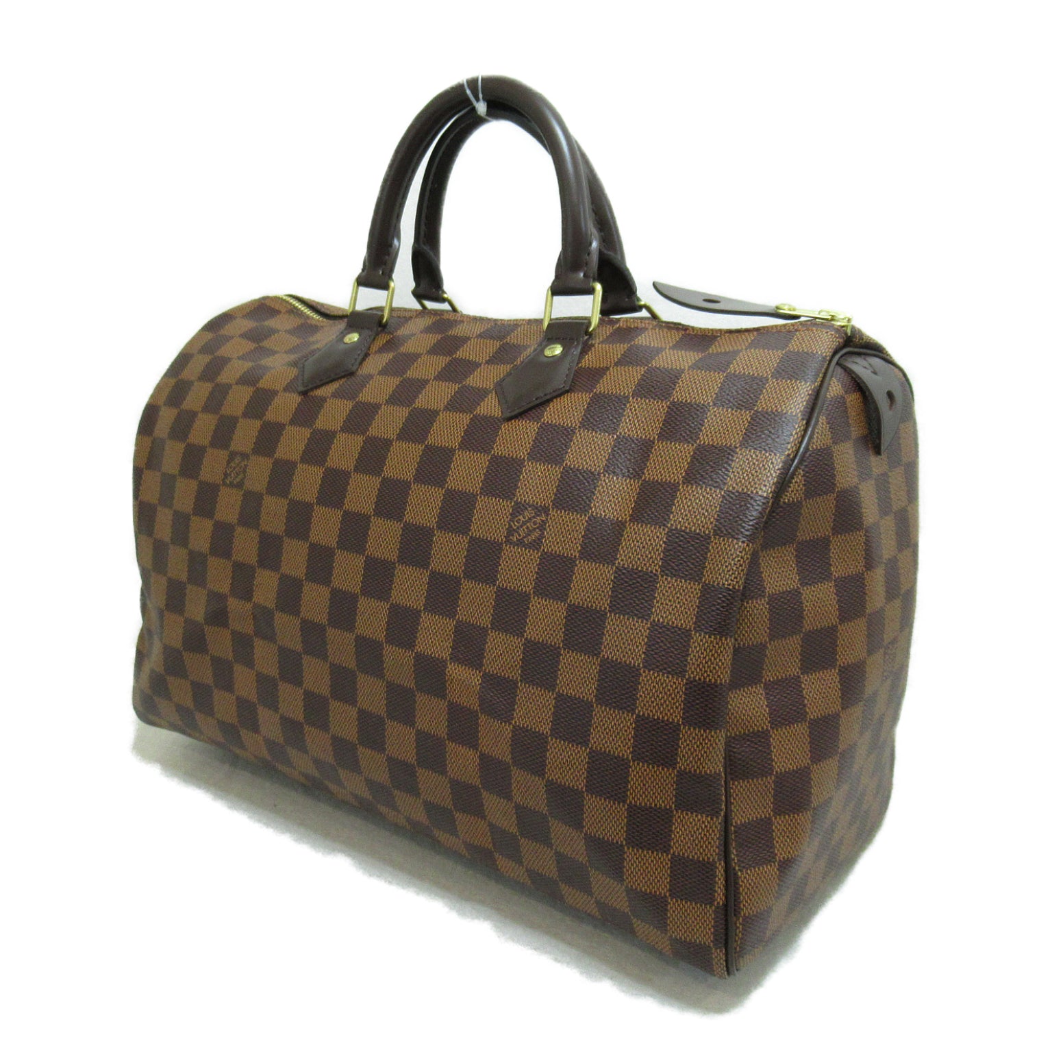 LOUIS VUITTON Damier Speedy 35金扣手挽袋啡色