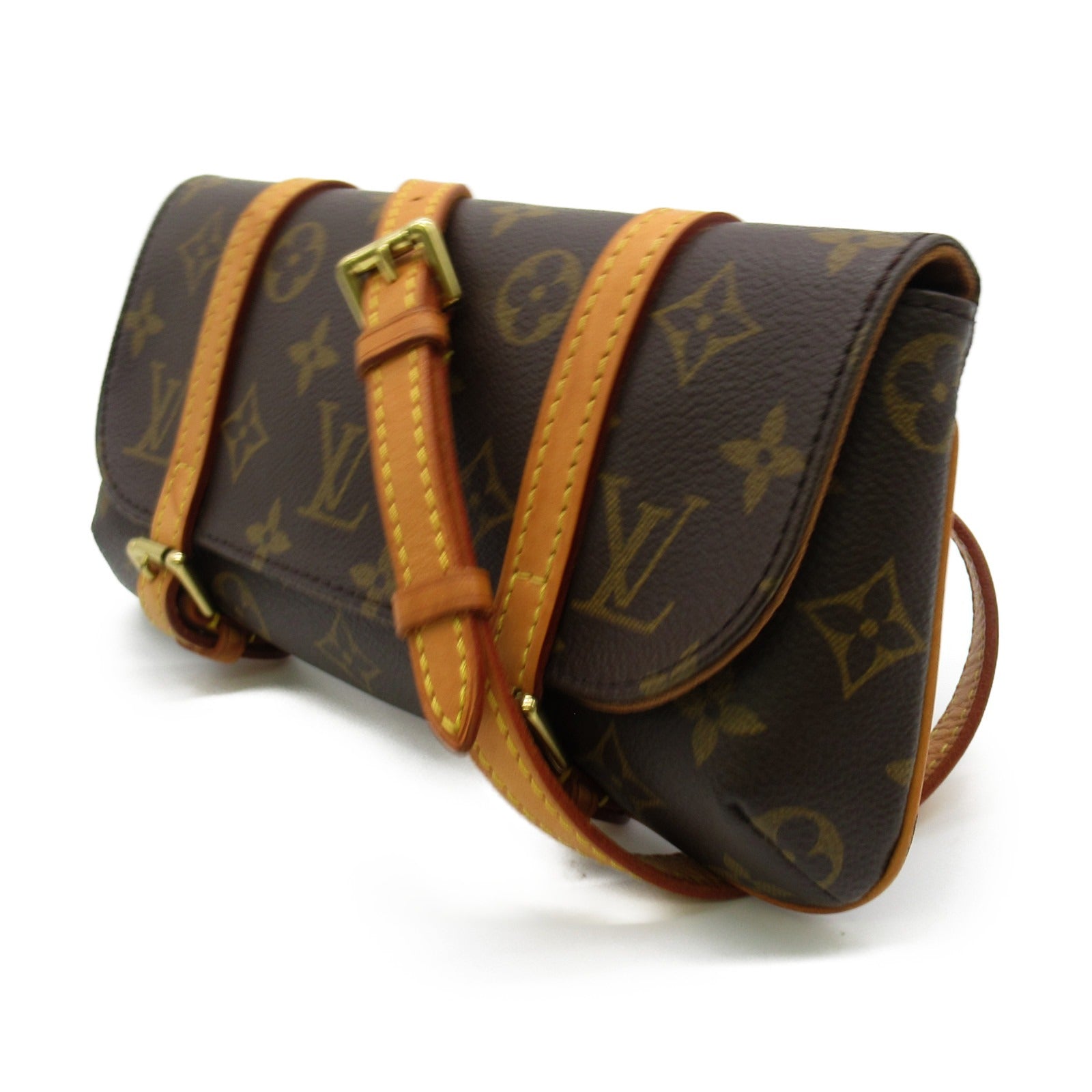 LOUIS VUITTON Monogram Pochette Marelle Pouch金扣肩背袋啡色