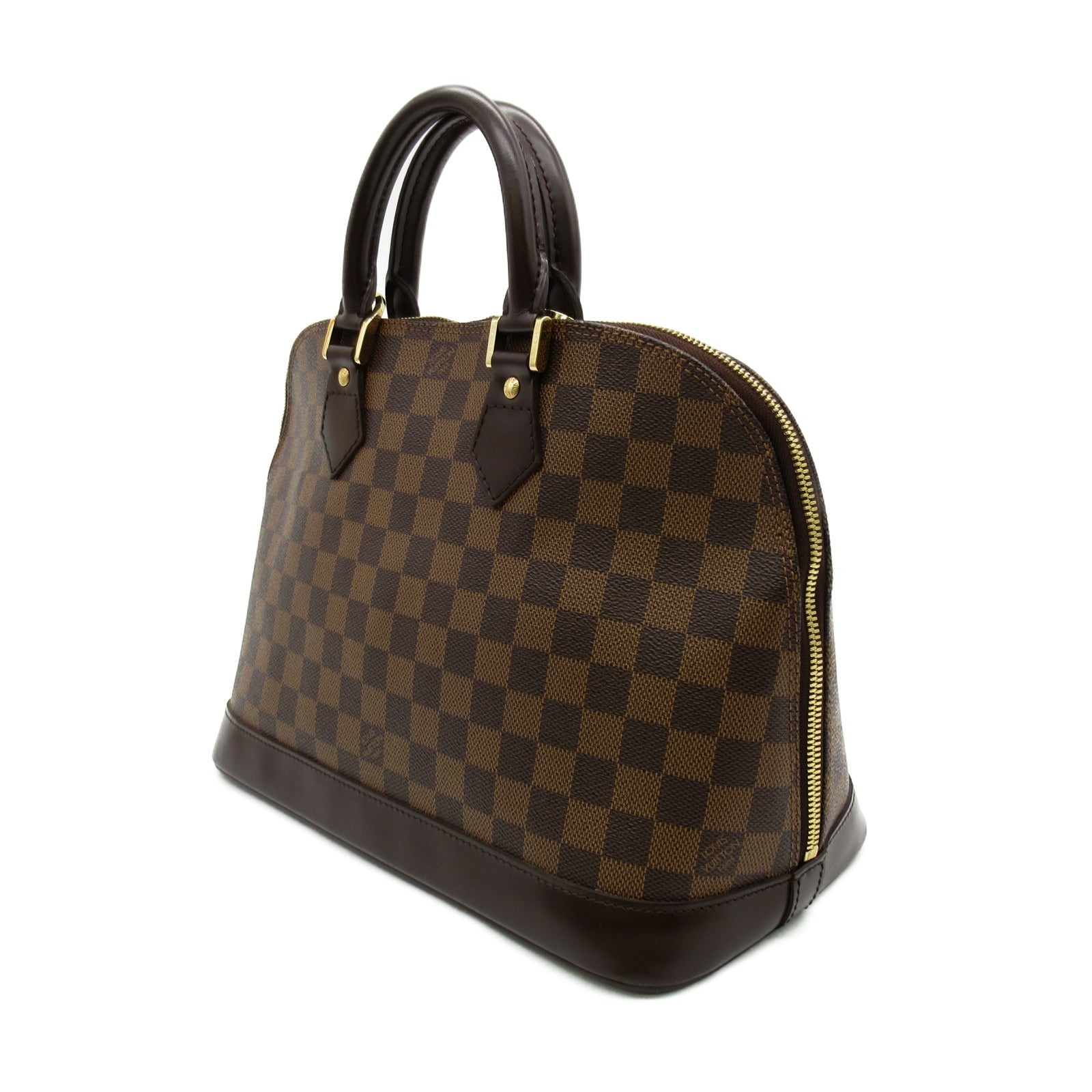 LOUIS VUITTON Damier Alma MM金扣手挽袋啡色