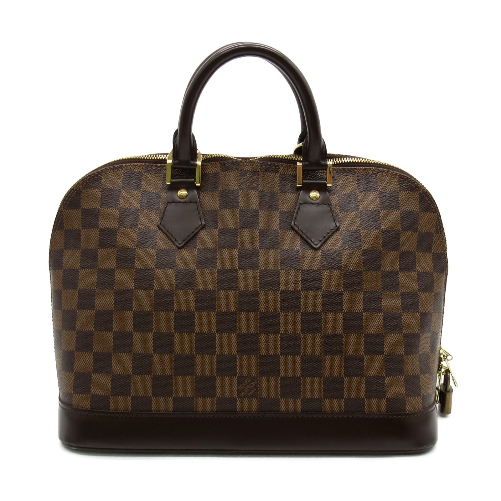 LOUIS VUITTON Damier Alma MM金扣手挽袋啡色