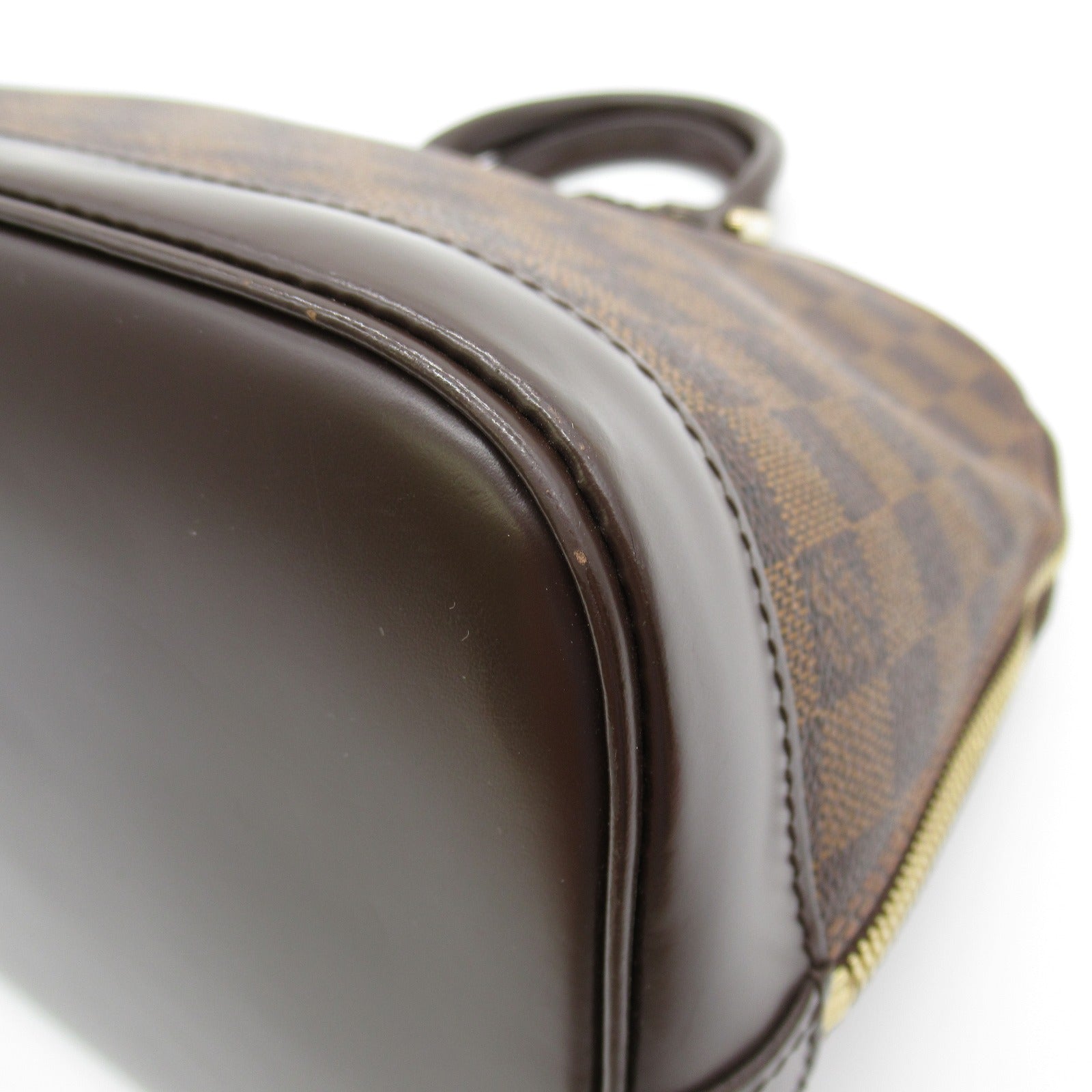 LOUIS VUITTON Damier Alma MM金扣手挽袋啡色