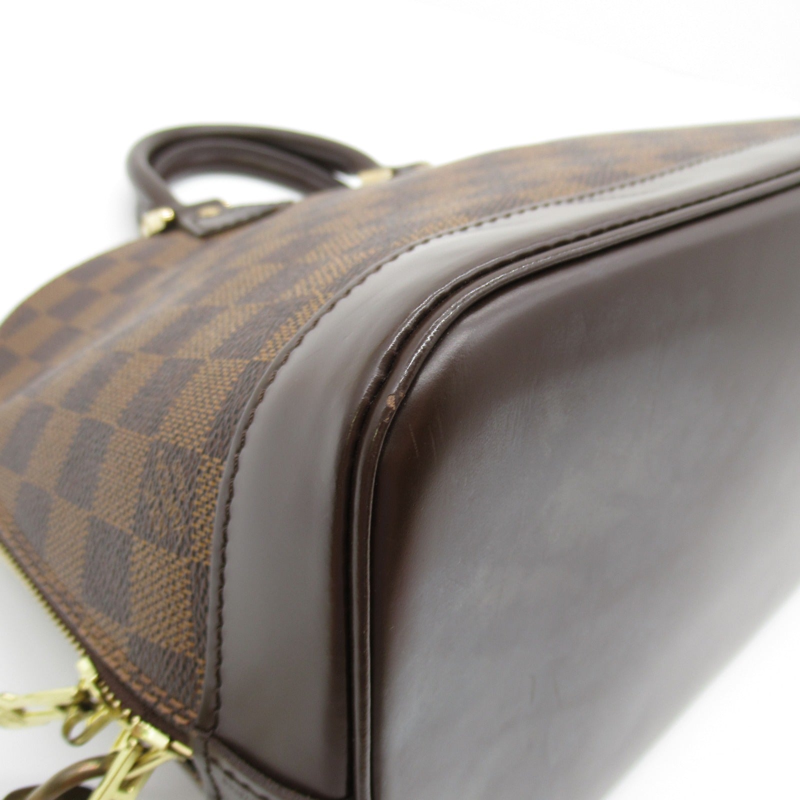 LOUIS VUITTON Damier Alma MM金扣手挽袋啡色