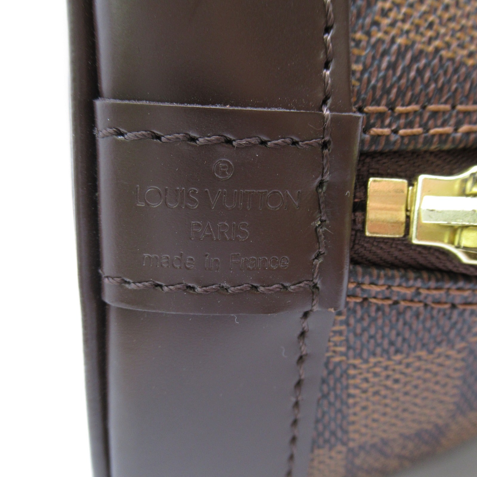 LOUIS VUITTON Damier Alma MM金扣手挽袋啡色