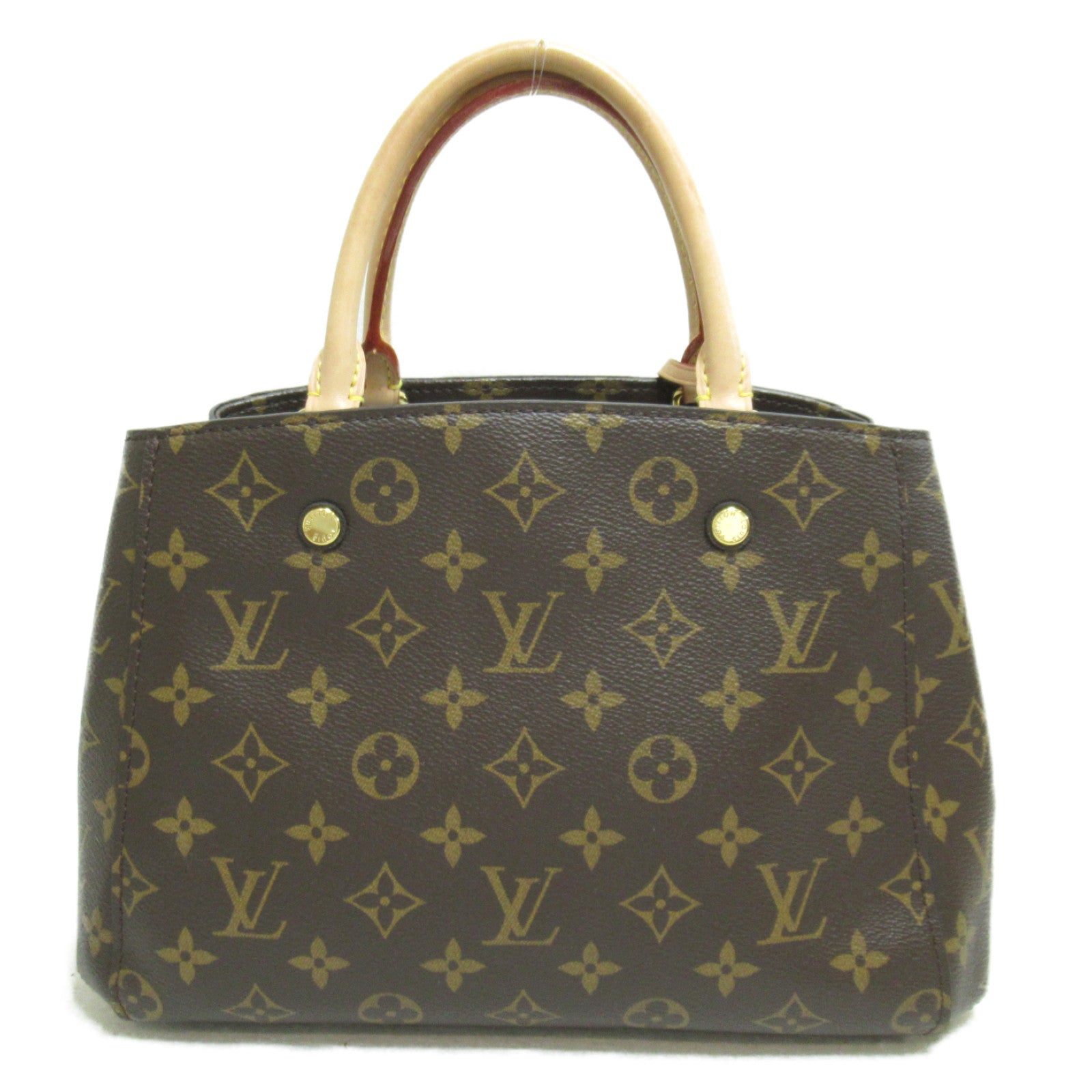LOUIS VUITTON Monogram Montaigne BB金扣手挽肩背兩用袋啡色