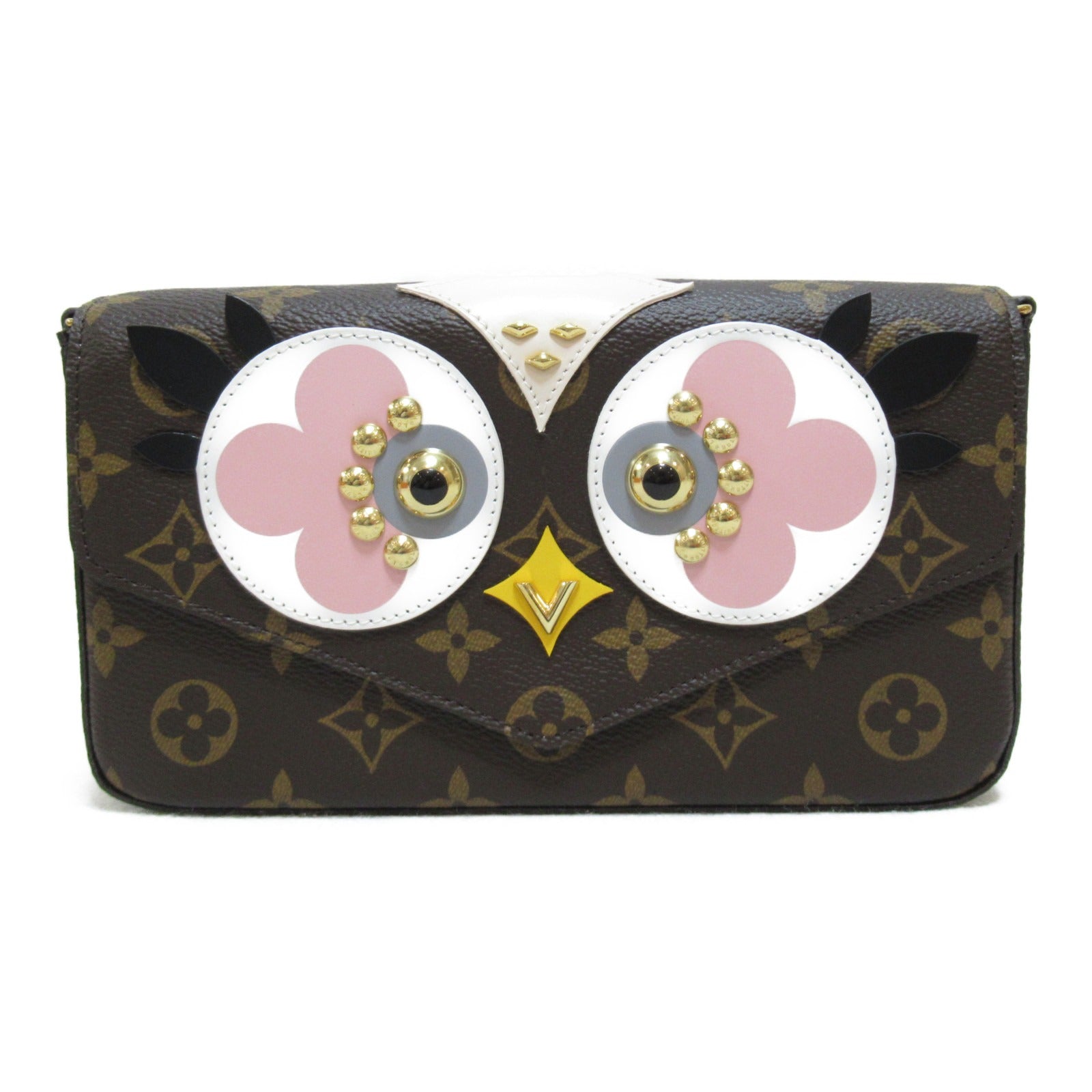 LOUIS VUITTON 【激減優惠】Monogram Pochette Felicie金扣鏈帶肩背袋啡色