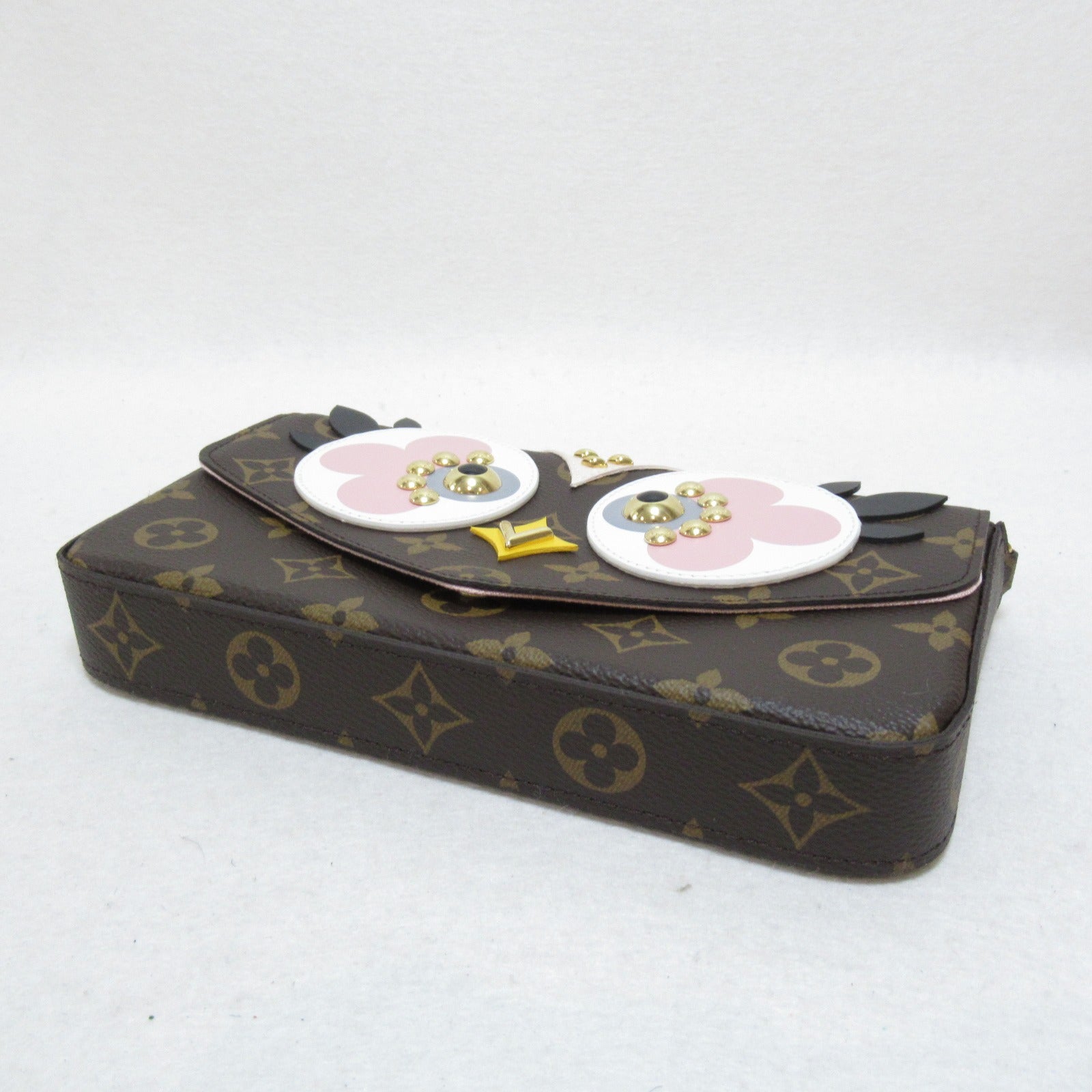 LOUIS VUITTON 【激減優惠】Monogram Pochette Felicie金扣鏈帶肩背袋啡色