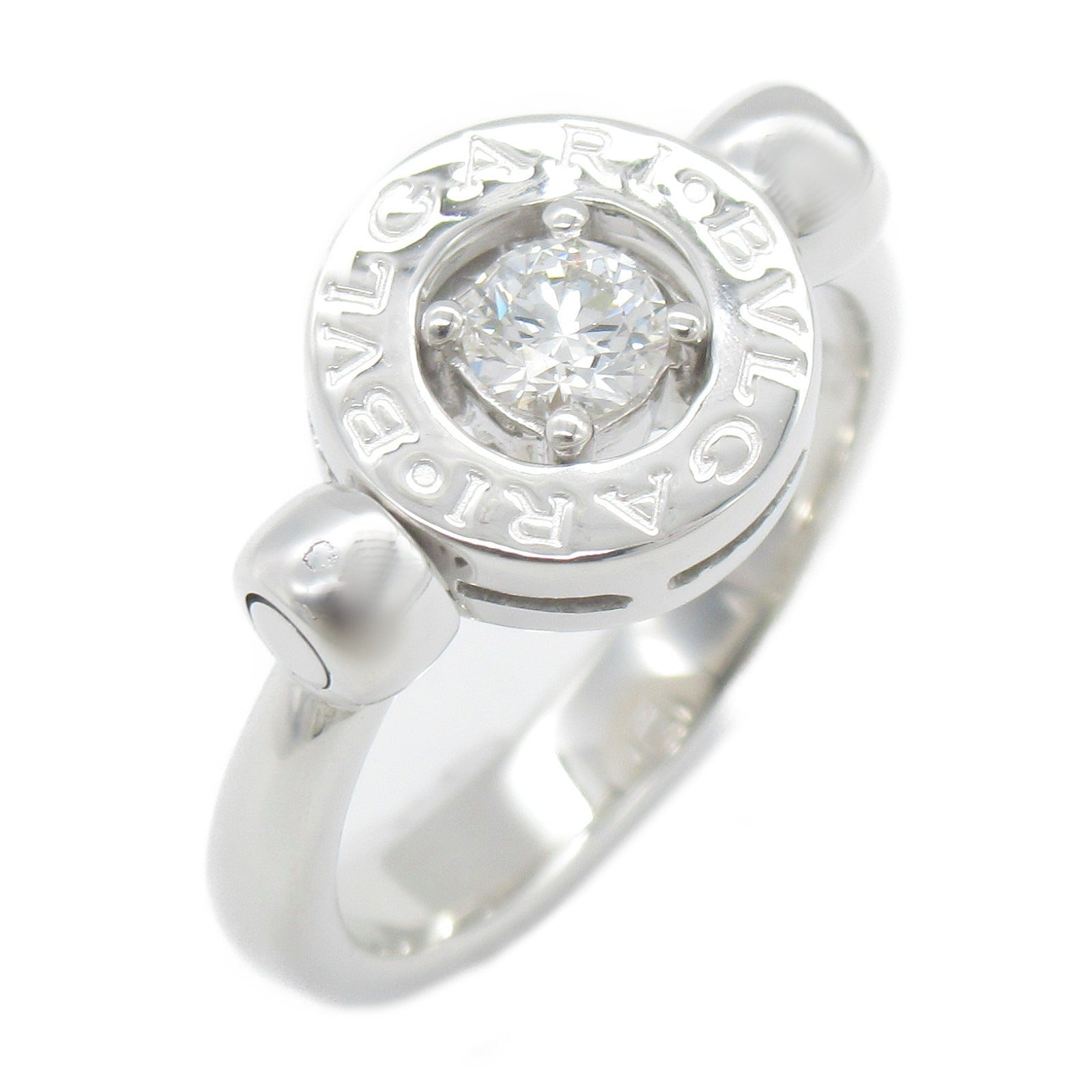 BVLGARI 18K白金Flip Diamond Ring鑽石戒指US#5.5