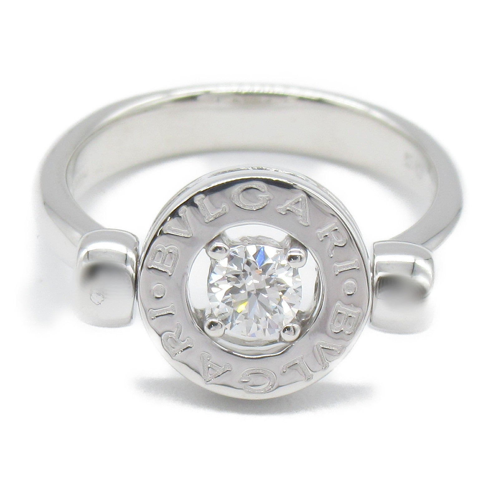 BVLGARI 18K白金Flip Diamond Ring鑽石戒指US#5.5