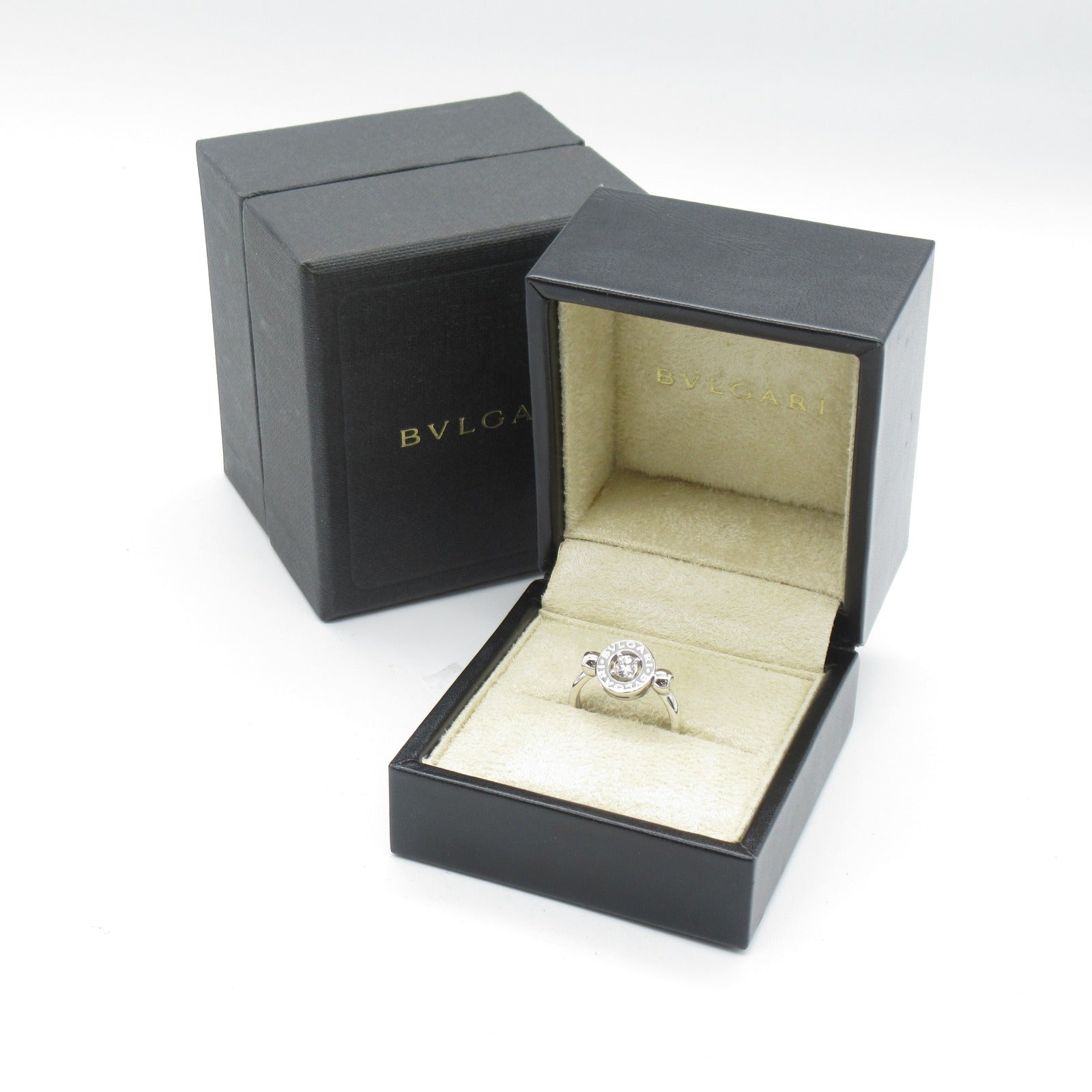BVLGARI 18K白金Flip Diamond Ring鑽石戒指US#5.5