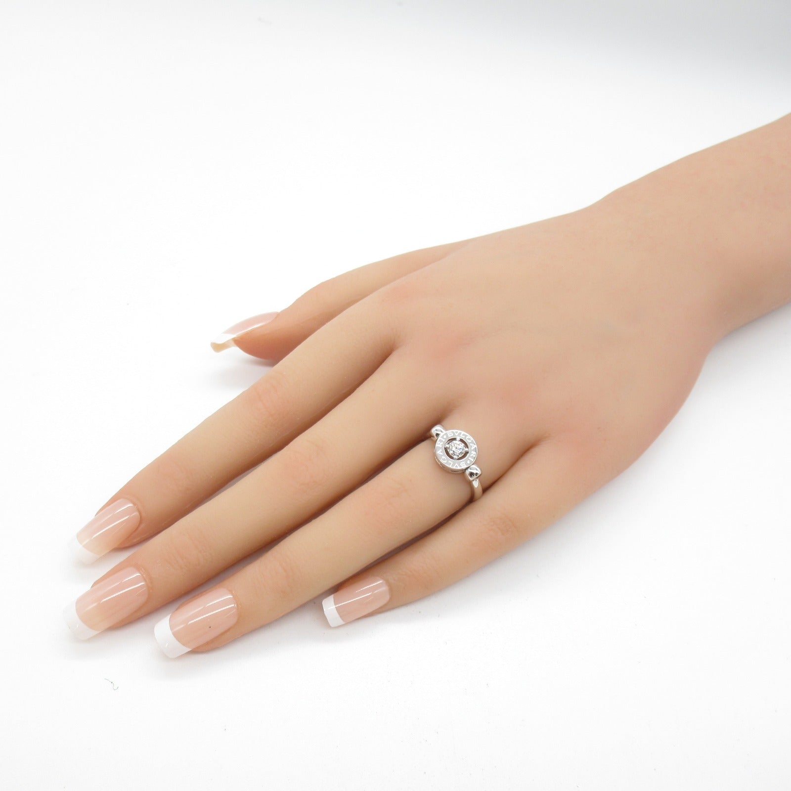 BVLGARI 18K白金Flip Diamond Ring鑽石戒指US#5.5