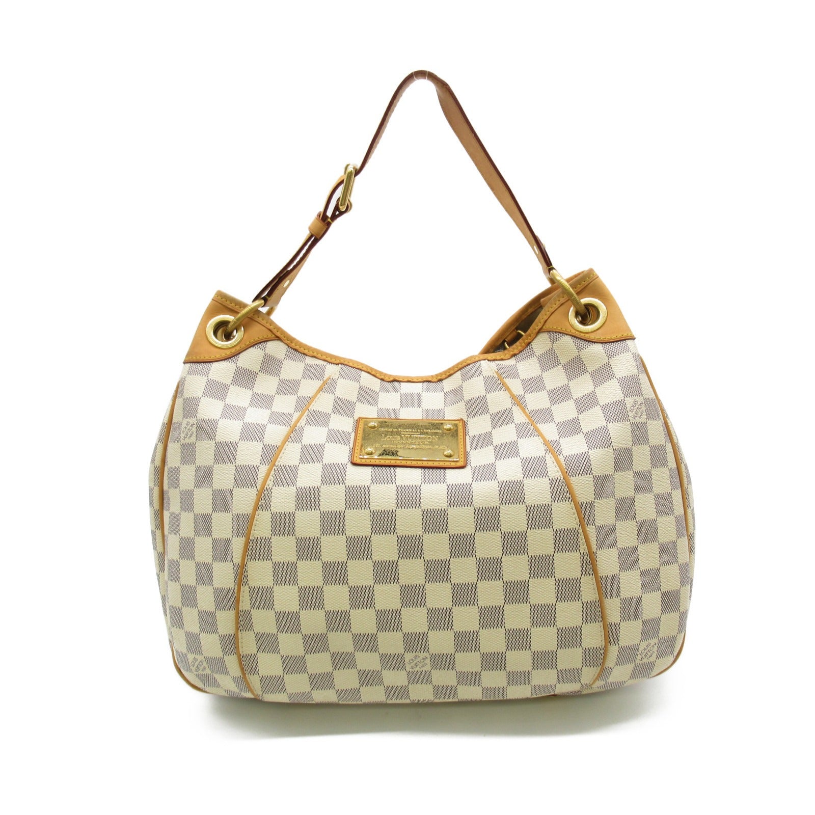 LOUIS VUITTON Damier Galliera PM金扣肩背袋白色