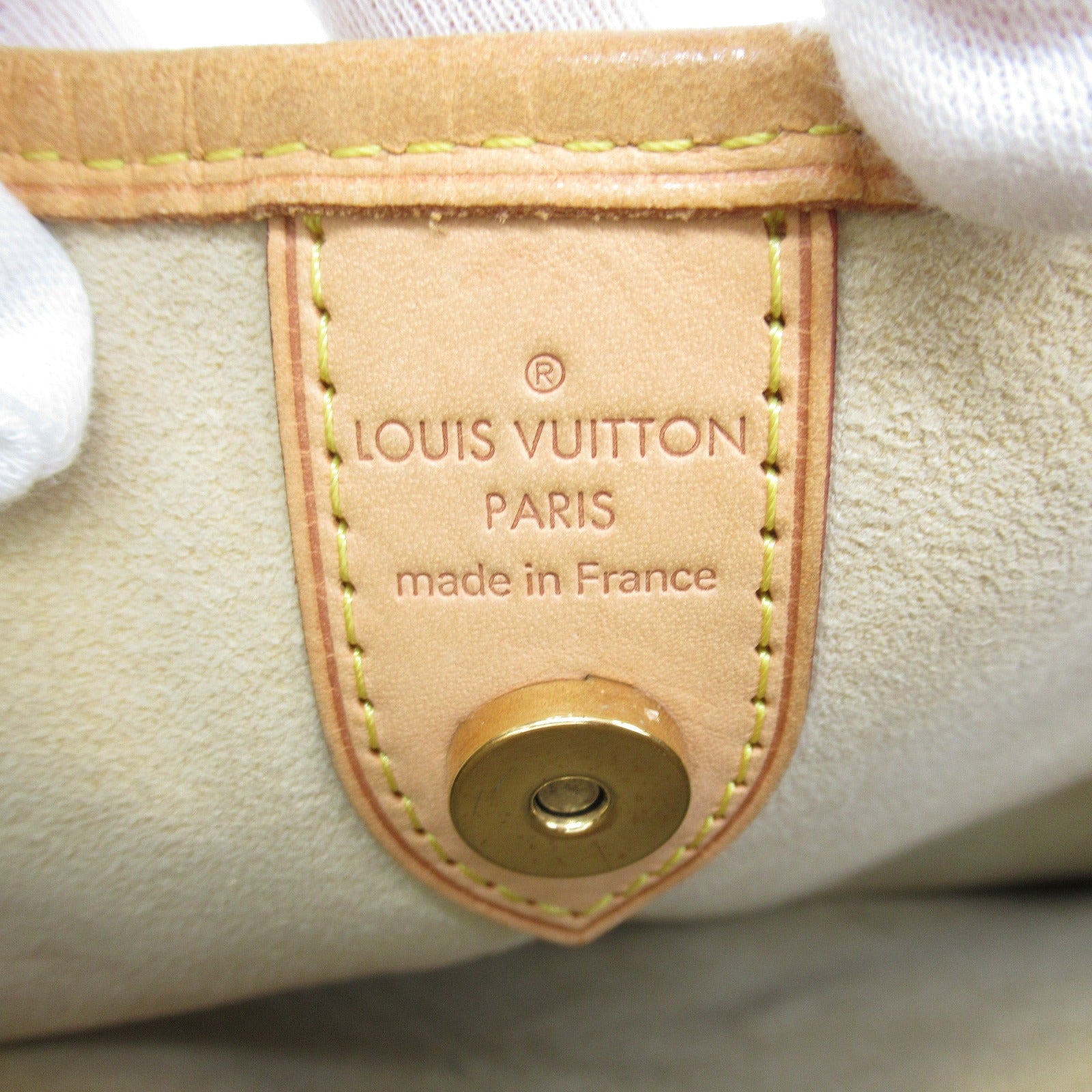 LOUIS VUITTON Damier Galliera PM金扣肩背袋白色