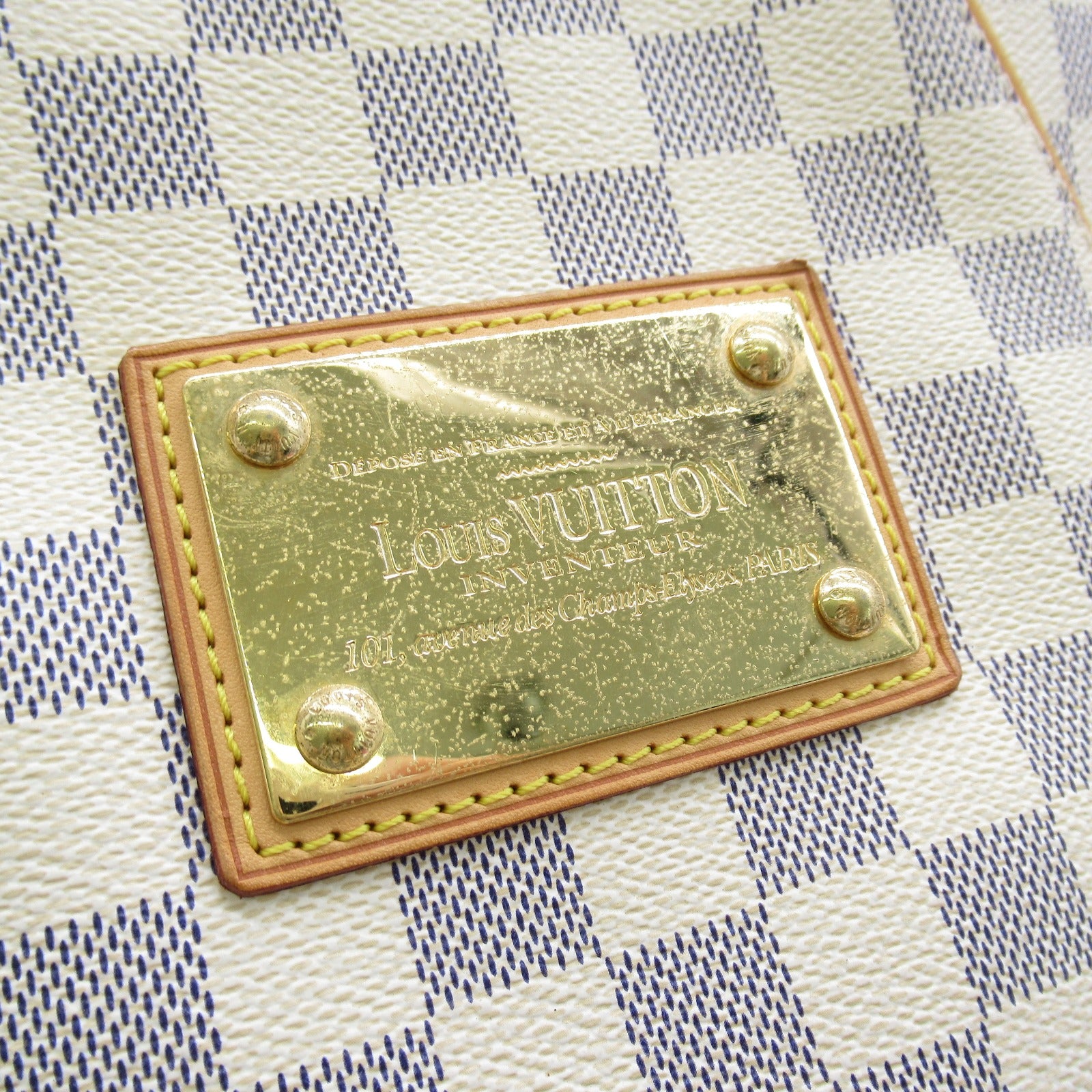 LOUIS VUITTON Damier Galliera PM金扣肩背袋白色
