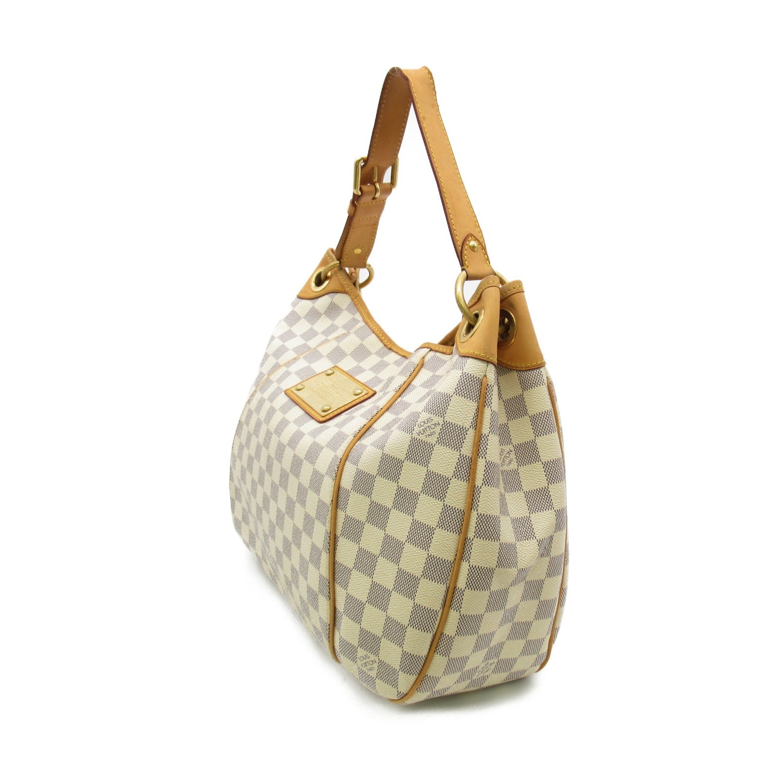 LOUIS VUITTON Damier Galliera PM金扣肩背袋白色