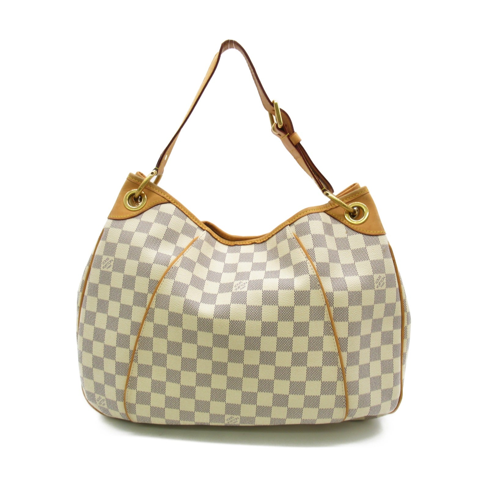 LOUIS VUITTON Damier Galliera PM金扣肩背袋白色