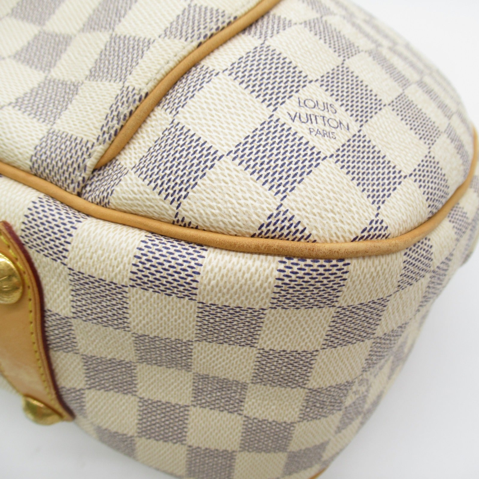 LOUIS VUITTON Damier Galliera PM金扣肩背袋白色