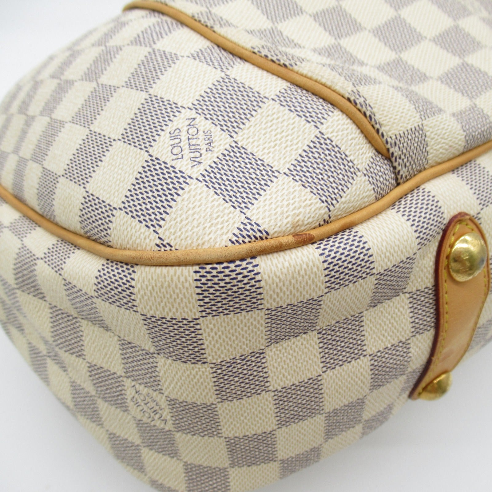 LOUIS VUITTON Damier Galliera PM金扣肩背袋白色