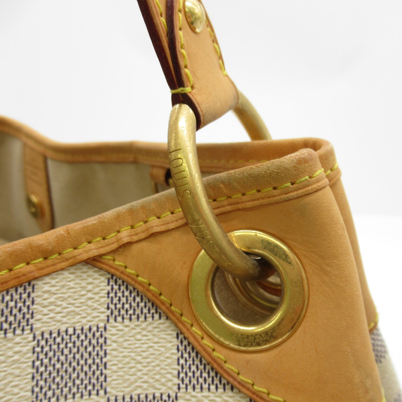 LOUIS VUITTON Damier Galliera PM金扣肩背袋白色