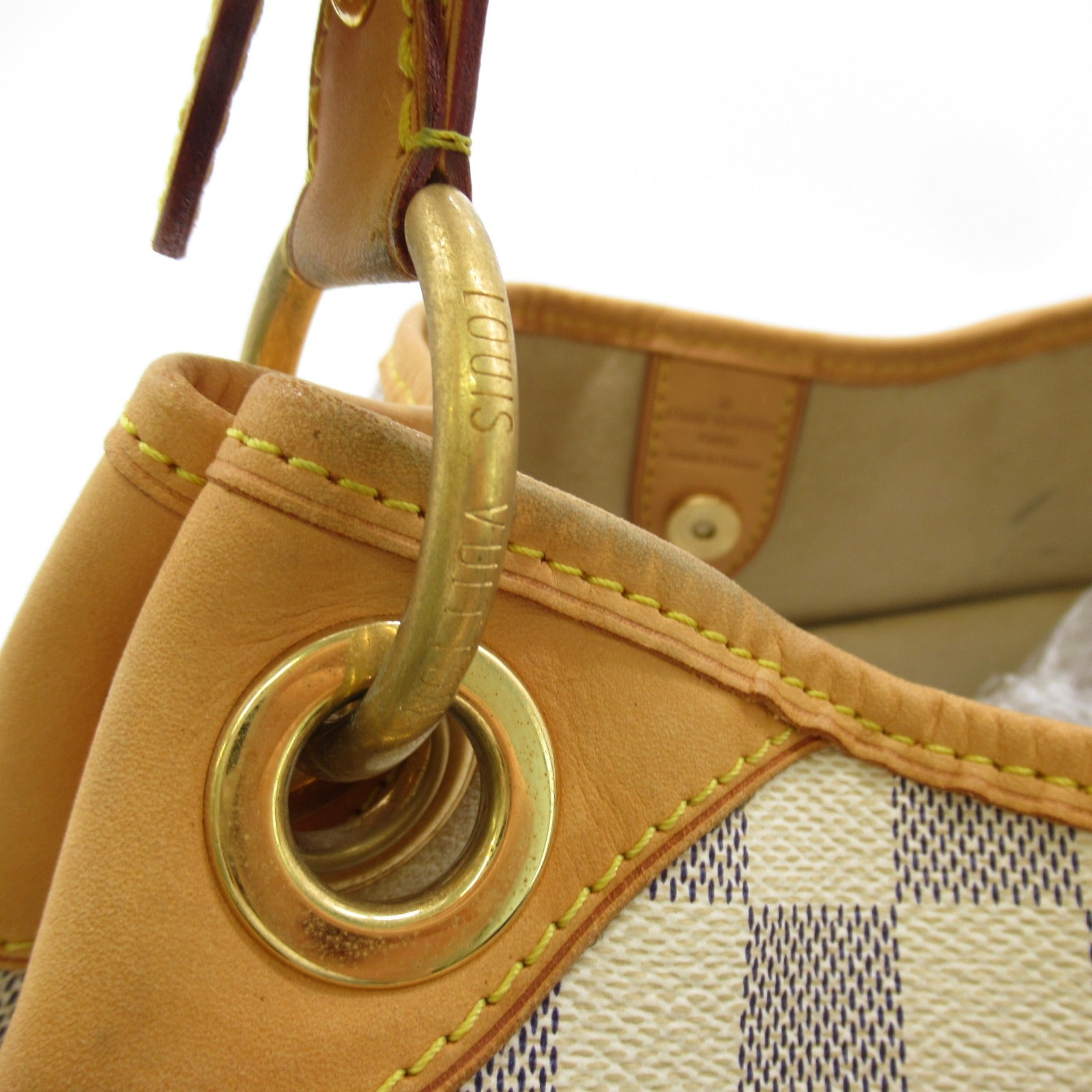 LOUIS VUITTON Damier Galliera PM金扣肩背袋白色