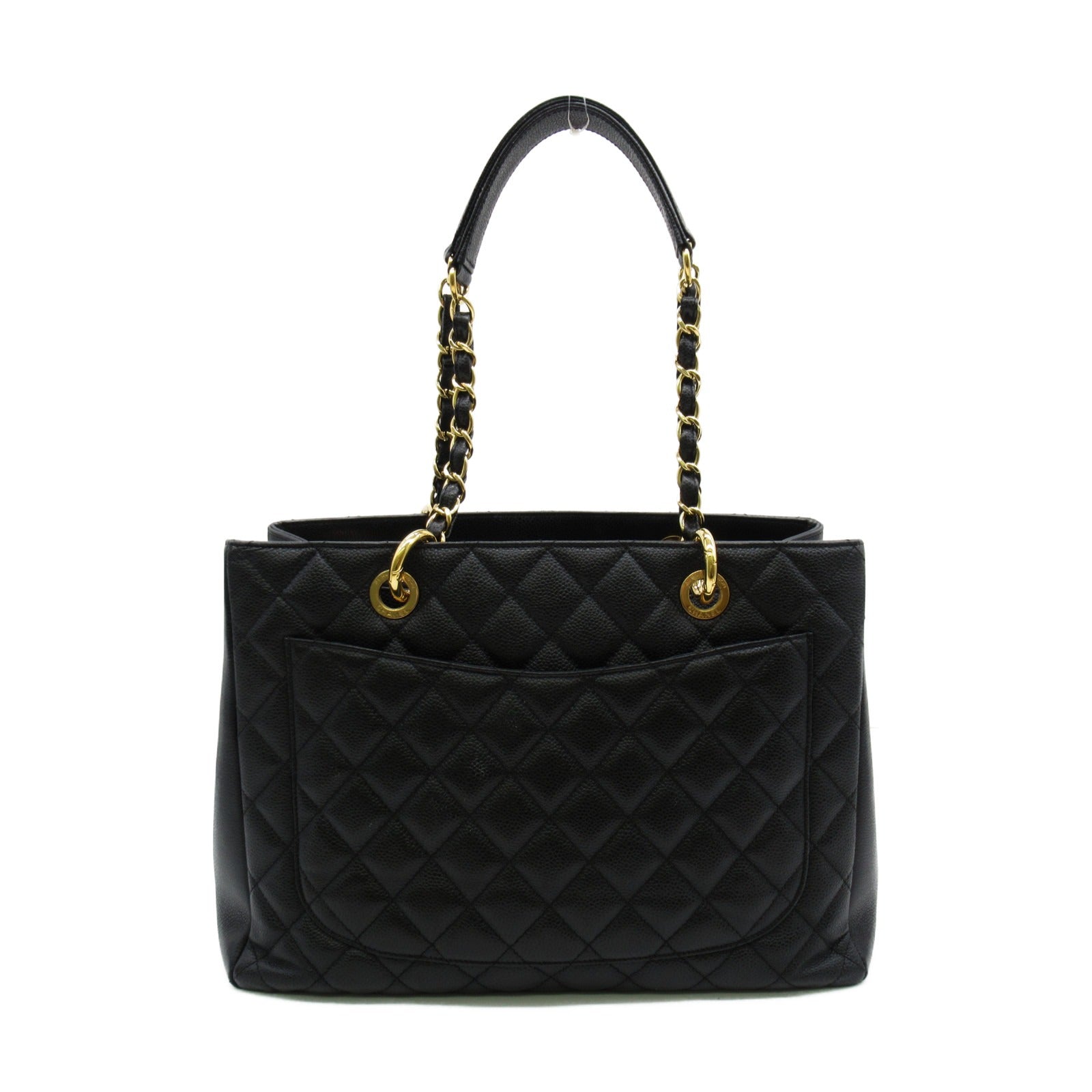 CHANEL Caviar皮革GST Tote Bag金扣肩背袋黑色