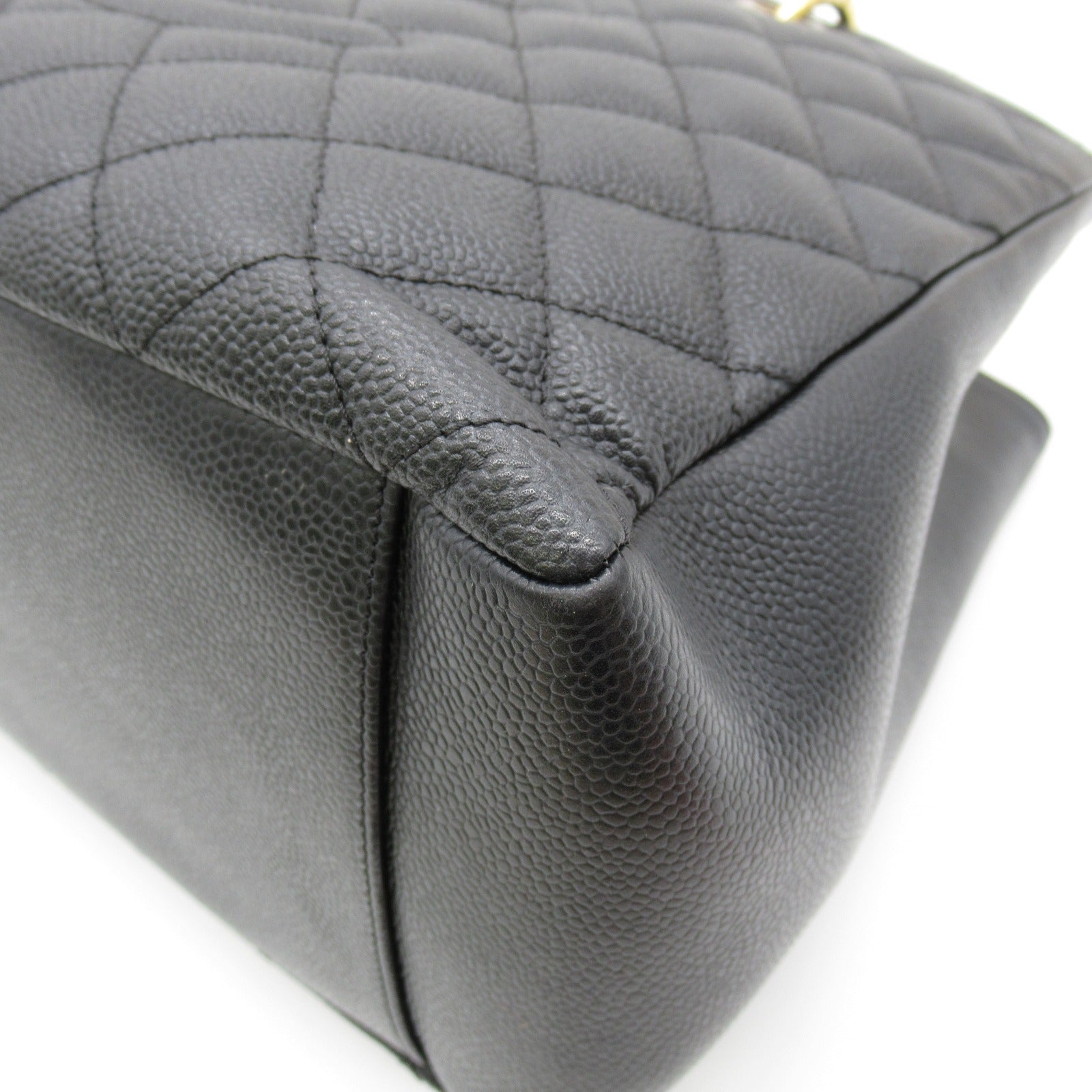CHANEL Caviar皮革GST Tote Bag金扣肩背袋黑色