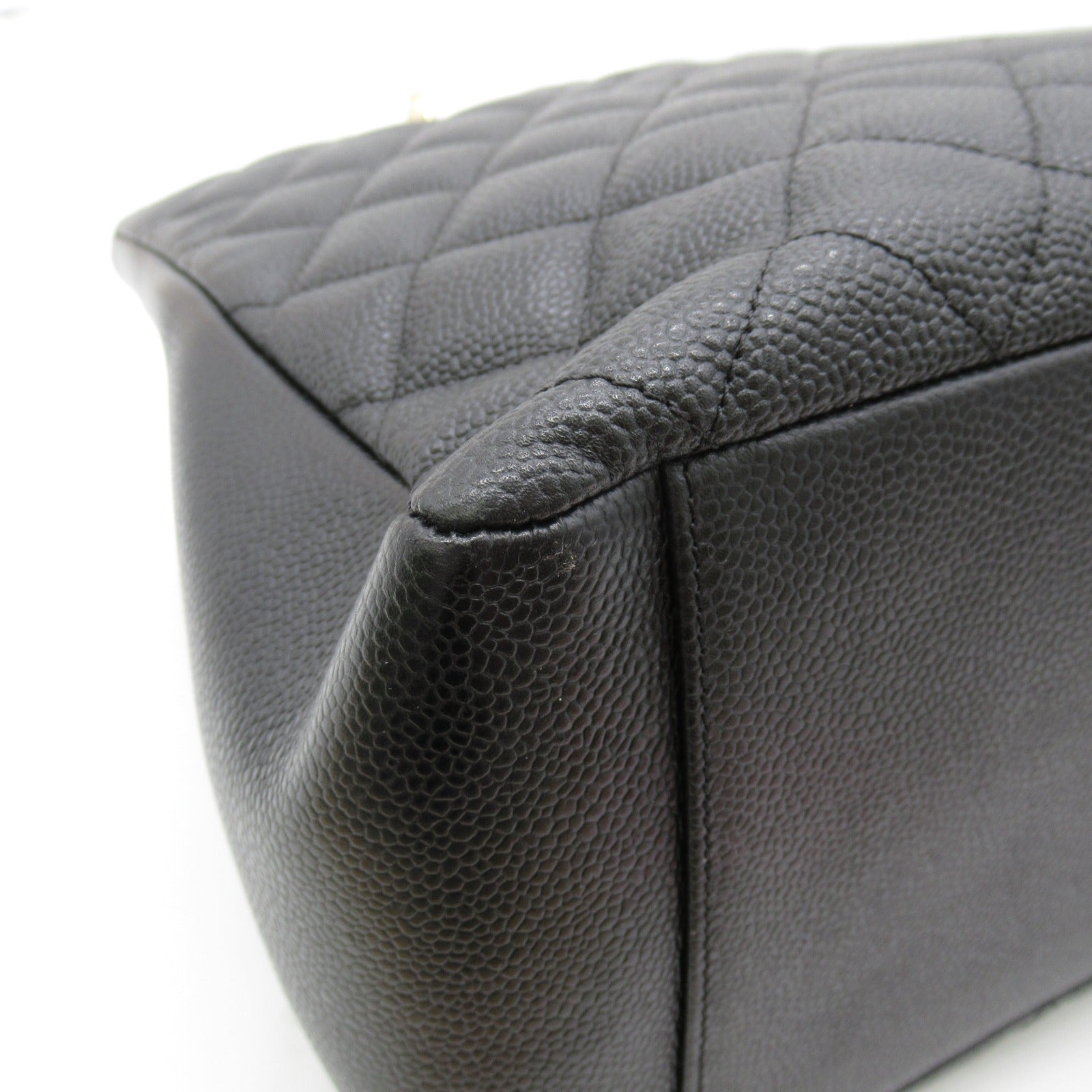 CHANEL Caviar皮革GST Tote Bag金扣肩背袋黑色