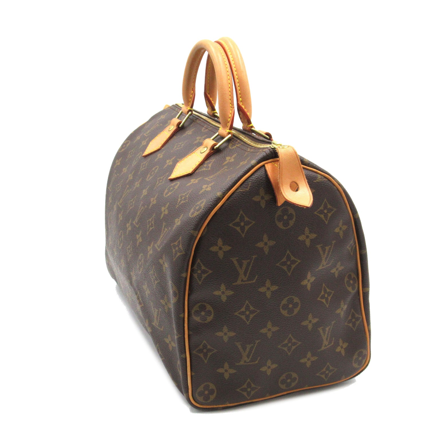 LOUIS VUITTON Monogram Speedy 35 Hand Bag金扣手提袋啡色