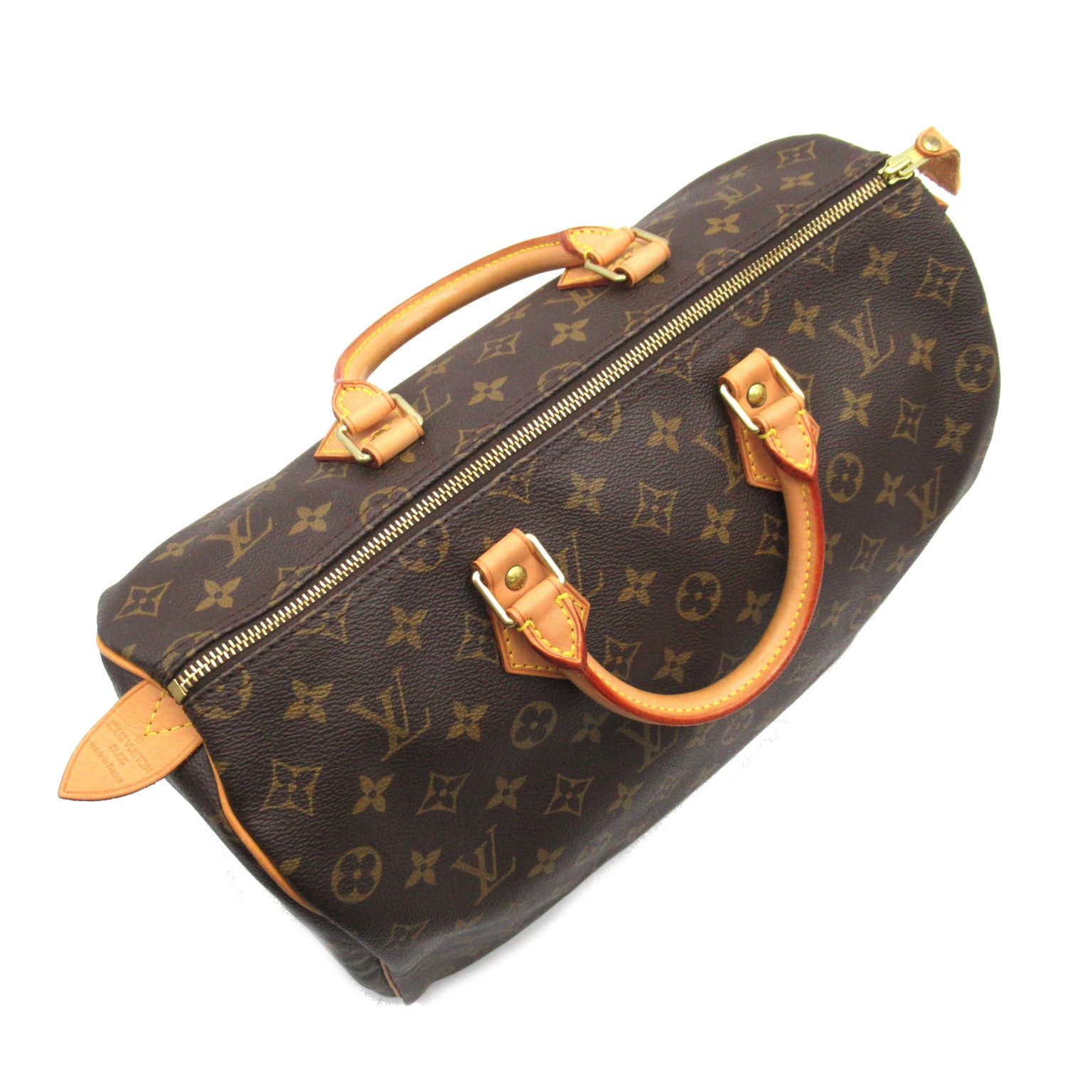 LOUIS VUITTON Monogram Speedy 35 Hand Bag金扣手提袋啡色