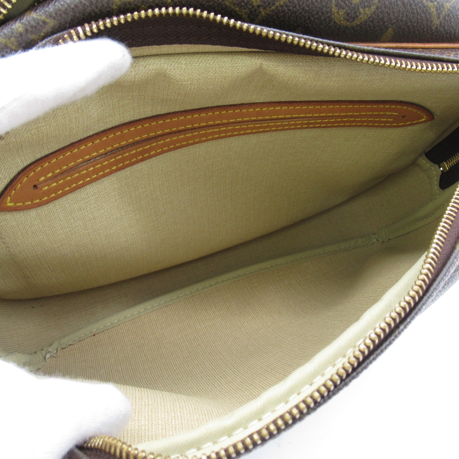 LOUIS VUITTON Monogram Reporter PM金扣肩背袋啡色